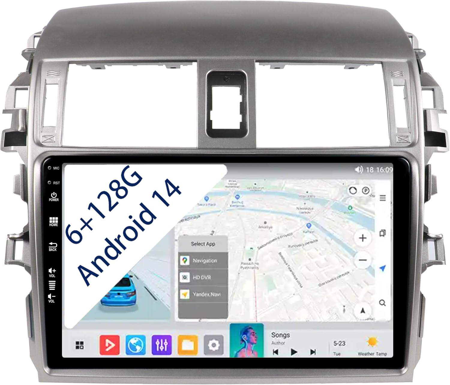 [6+128GB] Keconsing 9" Android 14 Autoradio for Toyota Corolla 2009 2010 2011 2012 2013 Radio Carplay, Wireless Car Play GPS Auto Navi Screen Bluetooth Navigation Player Stereo Touchscreen Mirror Link image number 2