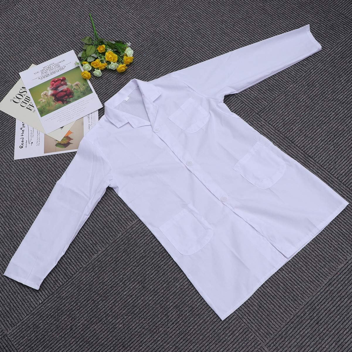 Zerodeko Kids Lab Coat - Lightweight Experiment Coat with Adjustable Cuffs, Breathable Thin Fabric for Role Play, School STEM Projects & Halloween Costume (Ages 4-12) image number 3