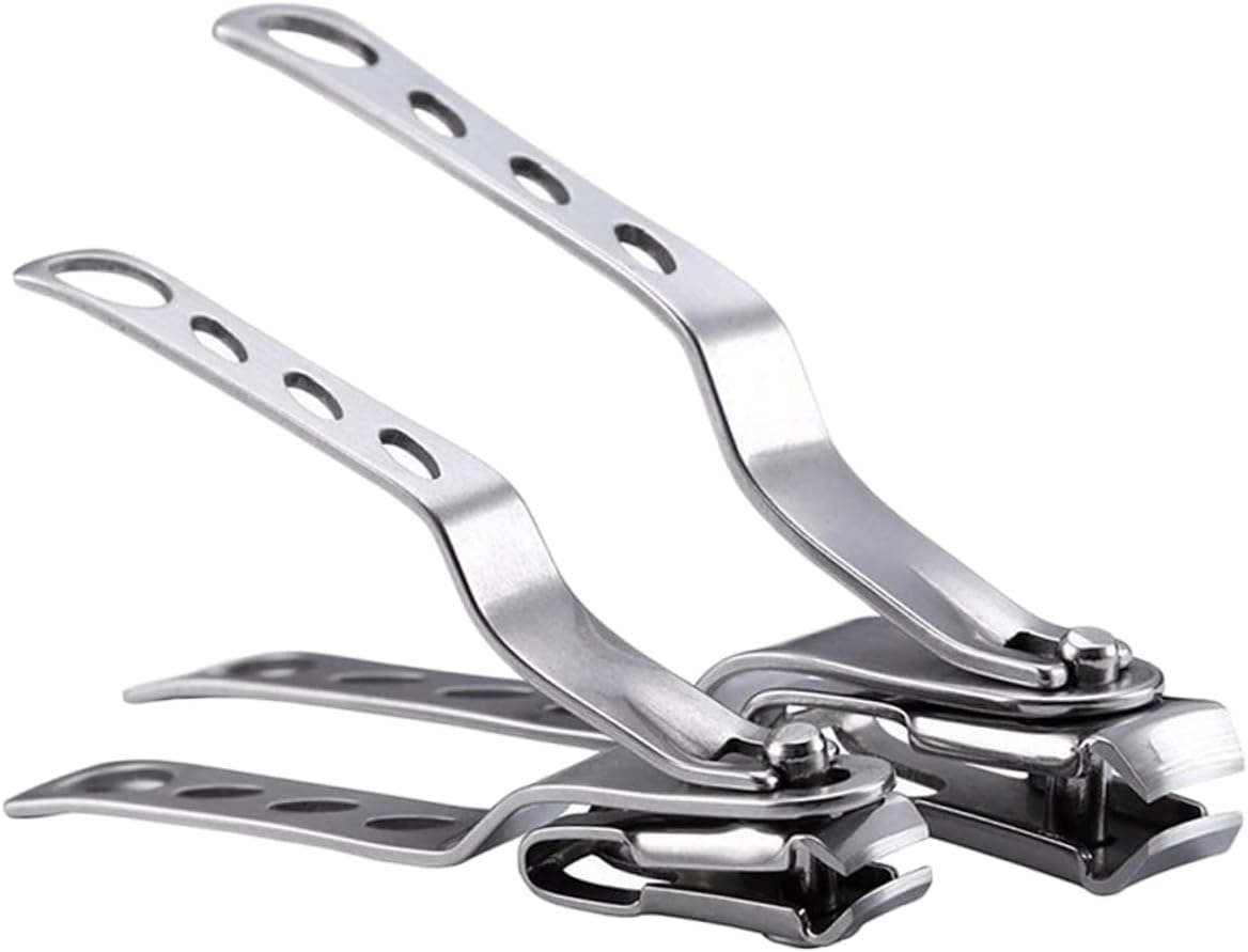 BELLIFFY 360 Degree Rotating Nail Clipper Set Stainless Steel Nail Cutter 2Pcs (Large Small) Ergonomic Design Portable for Men Women Home Travel