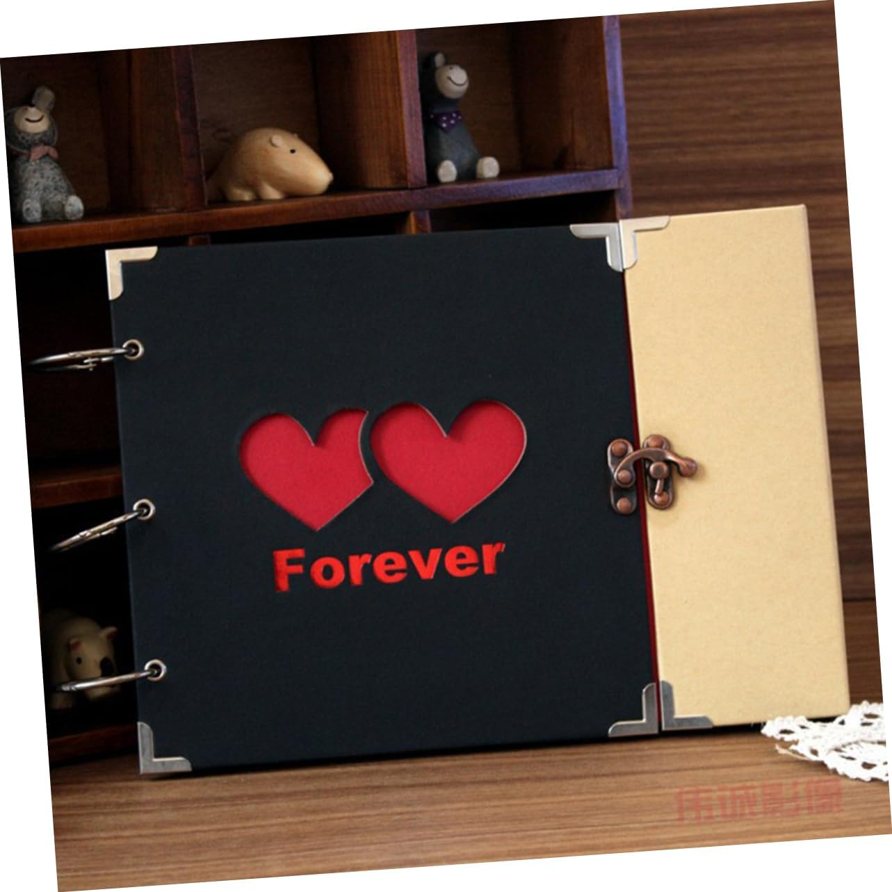 DIY Scrapbook Memory Album Double Heart Design High Capacity for Photos for Special Moments for Weddings Anniversaries and Valentine Day image number 6