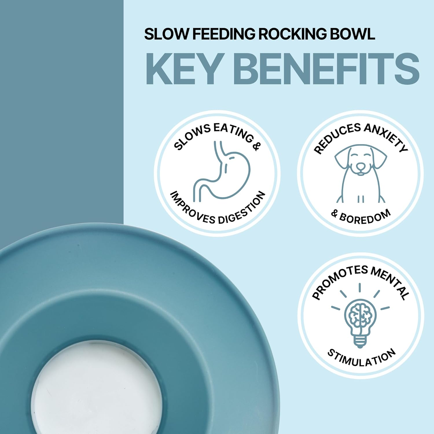 Trixie Slow Feed Rocking Bowl - Anti-Sling Bowl image number 1