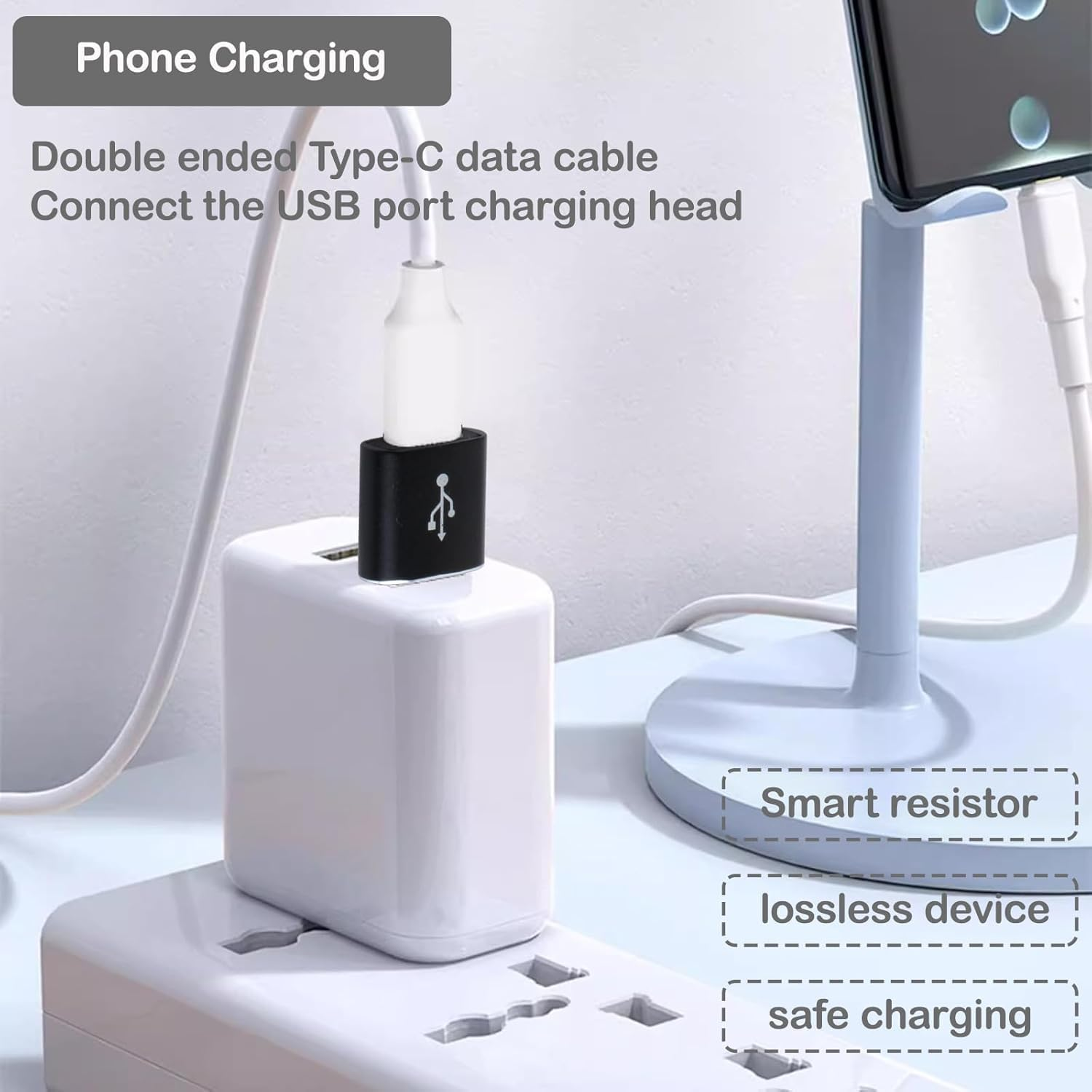 KEWAYO 5PCS USB to Type-C2.0 Adapter Type-C Female to USB Male Adapter Compatible with Iphone 1514 13 plus Pro Max, Airpods, Ipad, Car, Samsung S24 image number 6