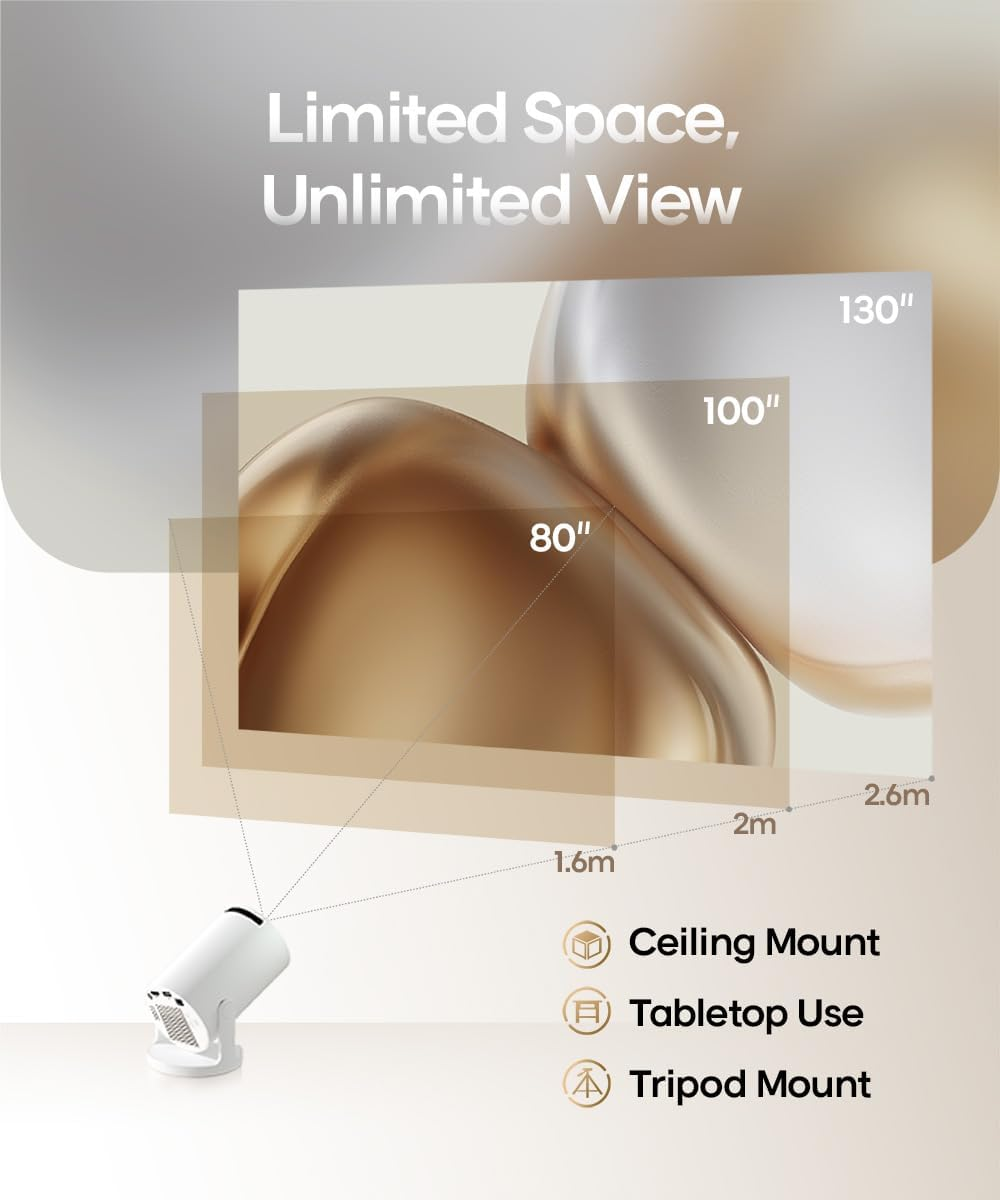 Magcubic 2025 Upgraded HY300PRO Mini Projector with Wifi and Bluetooth, Portable Projector 4K Support, Auto Keystone, 180 Degree Rotation, Smart Proyector for Home Outdoor Android 11 image number 5