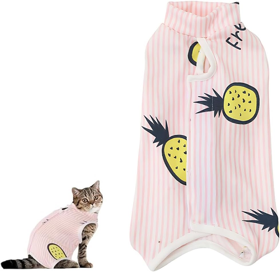 1 Piece Professional Cat Recovery Suit for Abdominal Wounds or Skin Diseases Kitten Surgery Recovery Suit E-Collar Alternative for Cats and Dogs Post Surgery (S) image number 3