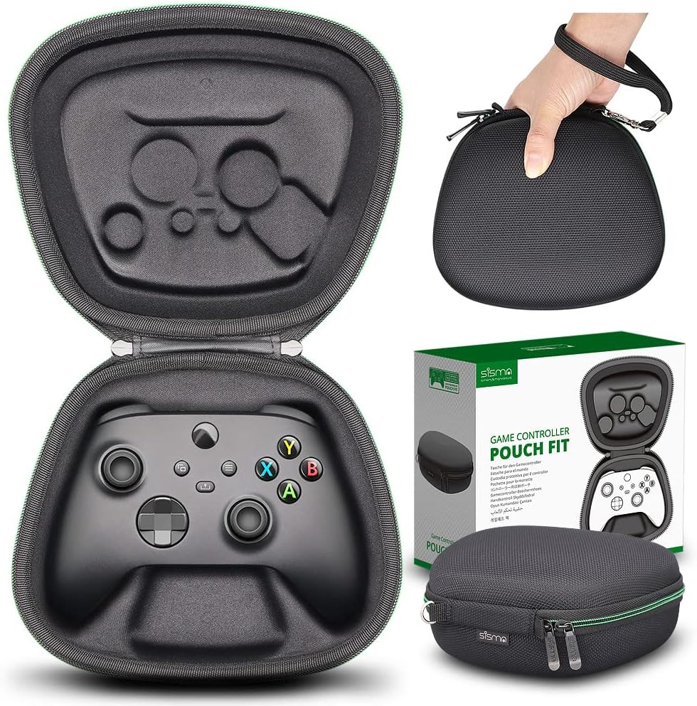 Sisma Travel Case Compatible with Xbox Series X/S & Core Wireless Controller Hard Shell Organiser Home Safekeeping Storage Case Protective Cover Carrying Bag Black image number 1