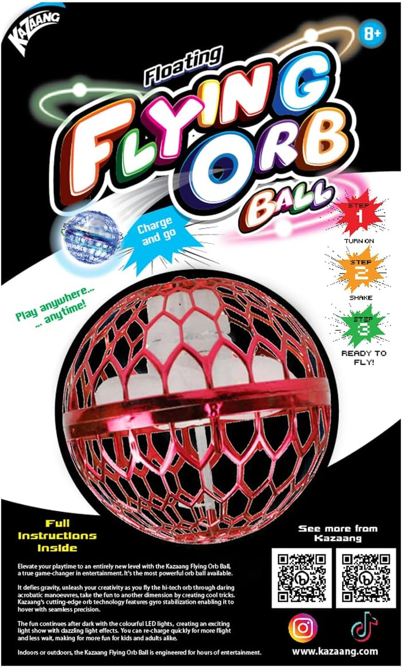 Kazaang Floating Flying Orb Ball Red - Toys Soaring Hover Boomerang Spinner Hand Controlled Cosmic Globe Spinning Kids Adults Outdoor Fly Toy Birthday Gift Cool Stuff for Boys Girls 8 9 10+ Year Old image number 3