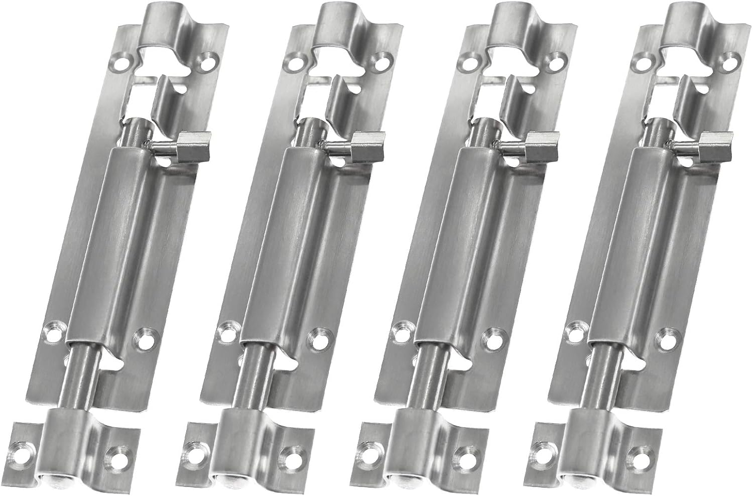 LDEXIN 4Pcs Barrel Bolt Latch 5 Inch Slide Latch Lock, Heavy Duty Solid Thicken Steel Sliding Lock for Door, Keep You Safe and Private image number 3