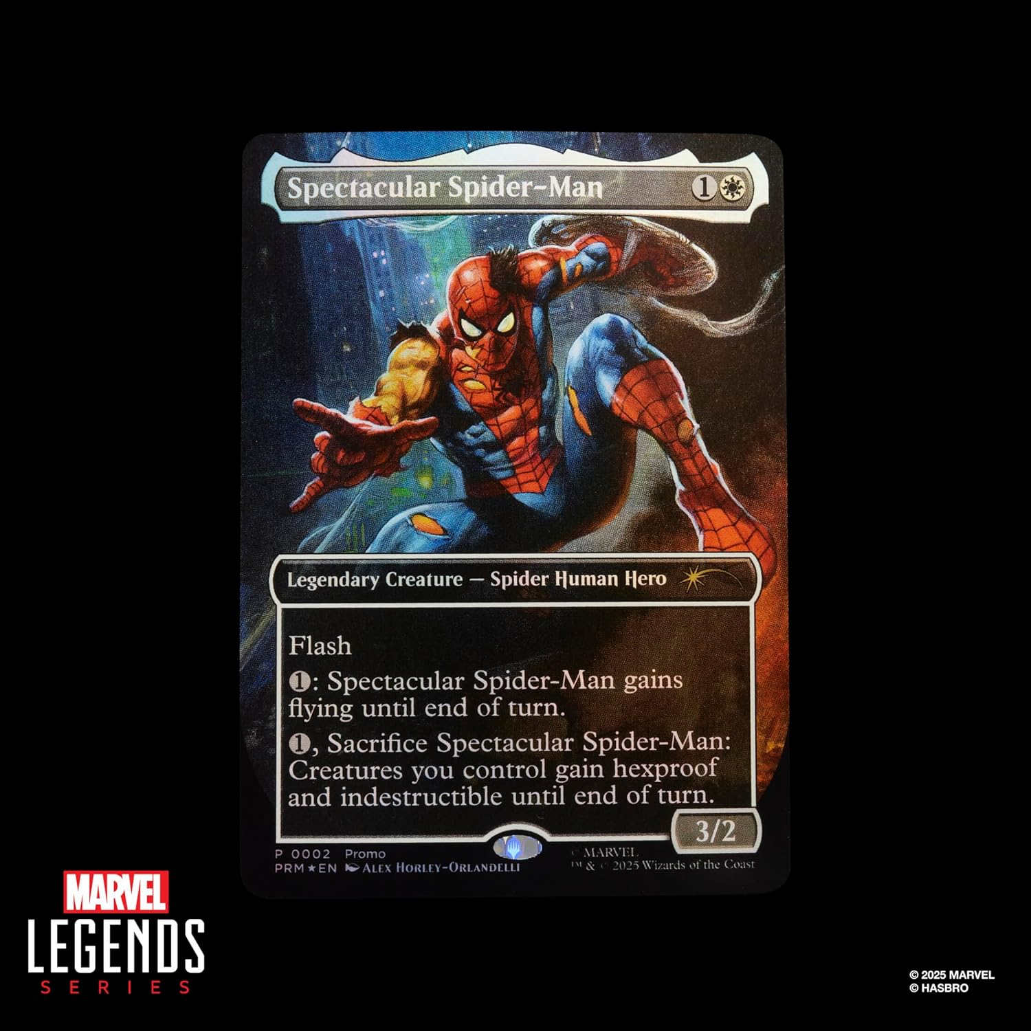 Marvel Legends Series Magic: the Gathering Battle-Damaged Spider-Man, 6-Inch Action Figure Toy plus Exclusive Foil Collectible Card Game Trading Card image number 6