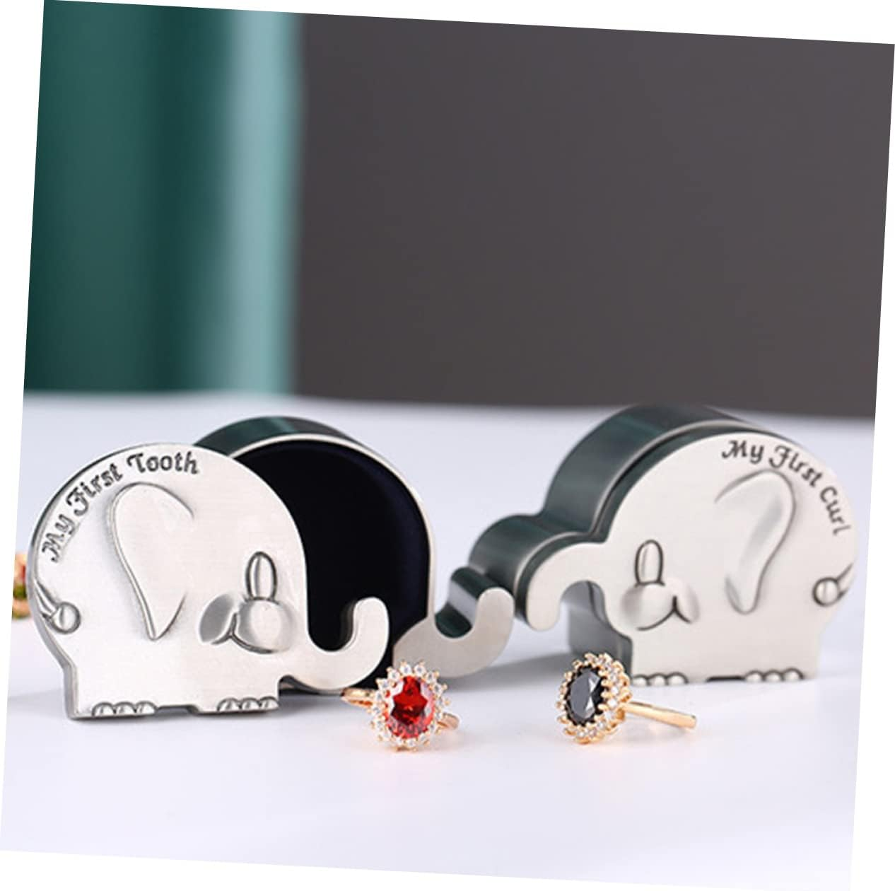 Unique Newborn Tooth Keepsake Elephant Shape First Tooth Box Collection Box image number 4