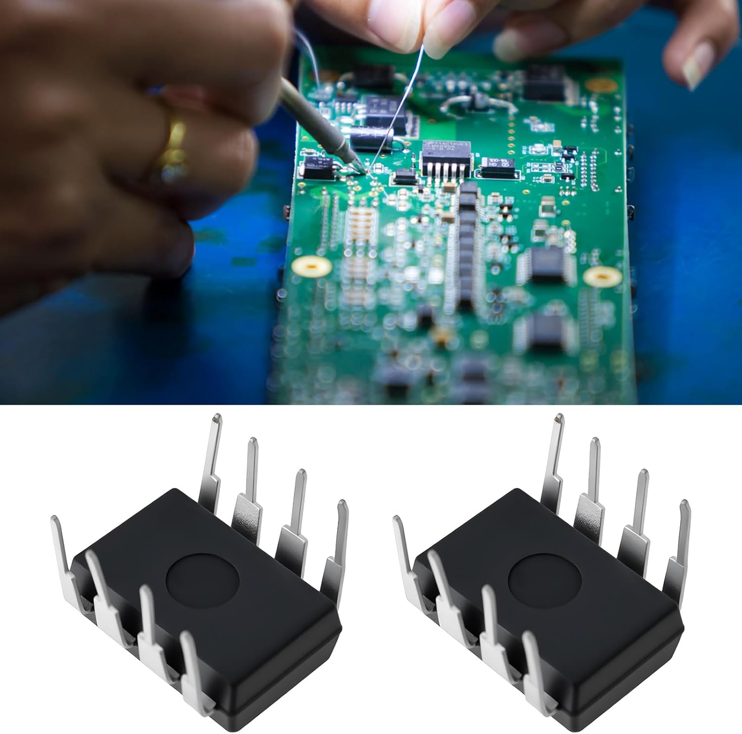 Emsea 5Pcs Memory Chips Module 24LC256-I/P Suitable for DIY Circuit Boards DIP-8 image number 2