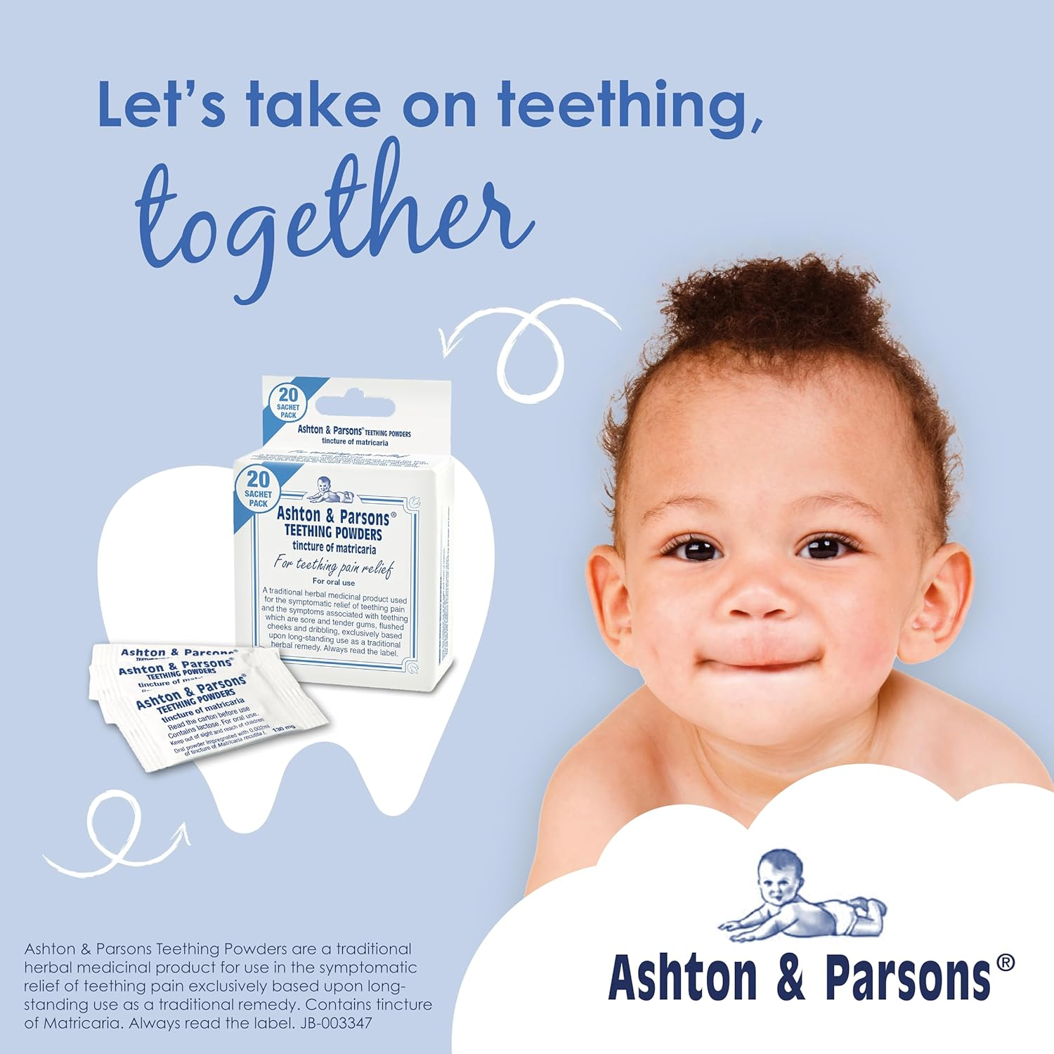 Ashton & Parsons Infant Teething Powder, 20 Sachets, Natural, 3G, Pain Relief image number 2