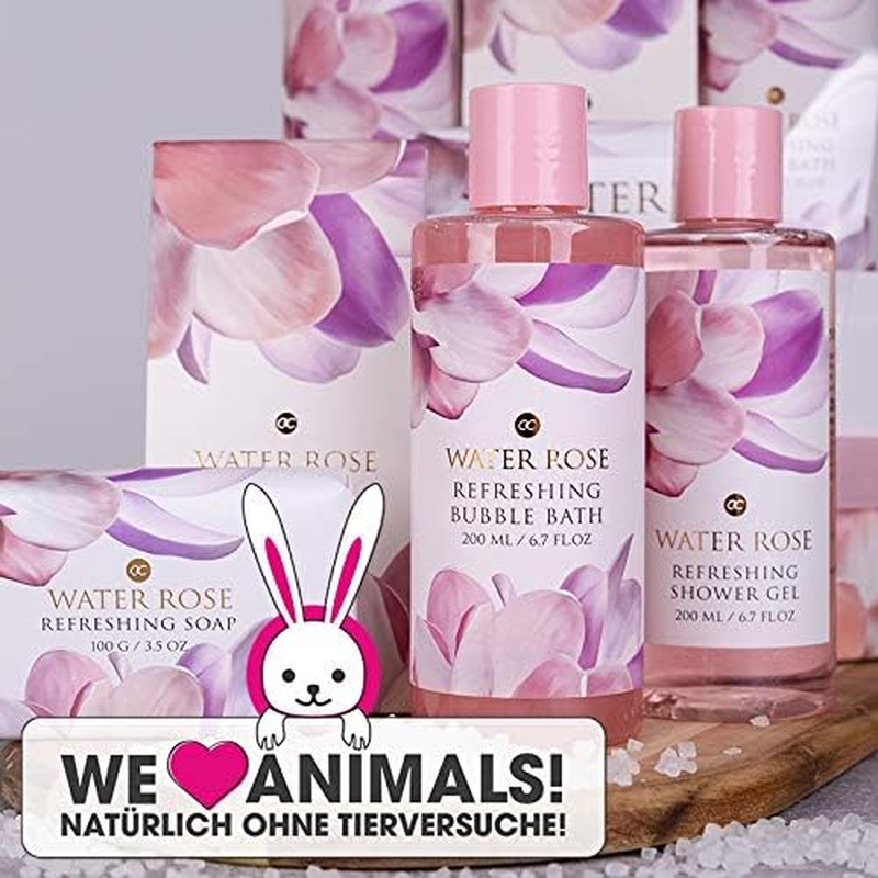 Accentra, Water Rose Gift Set for Women Mums and Ladies Pampering Set for Bathing Body Care in Soothing Water Rose Fragrance, Pink/White image number 2