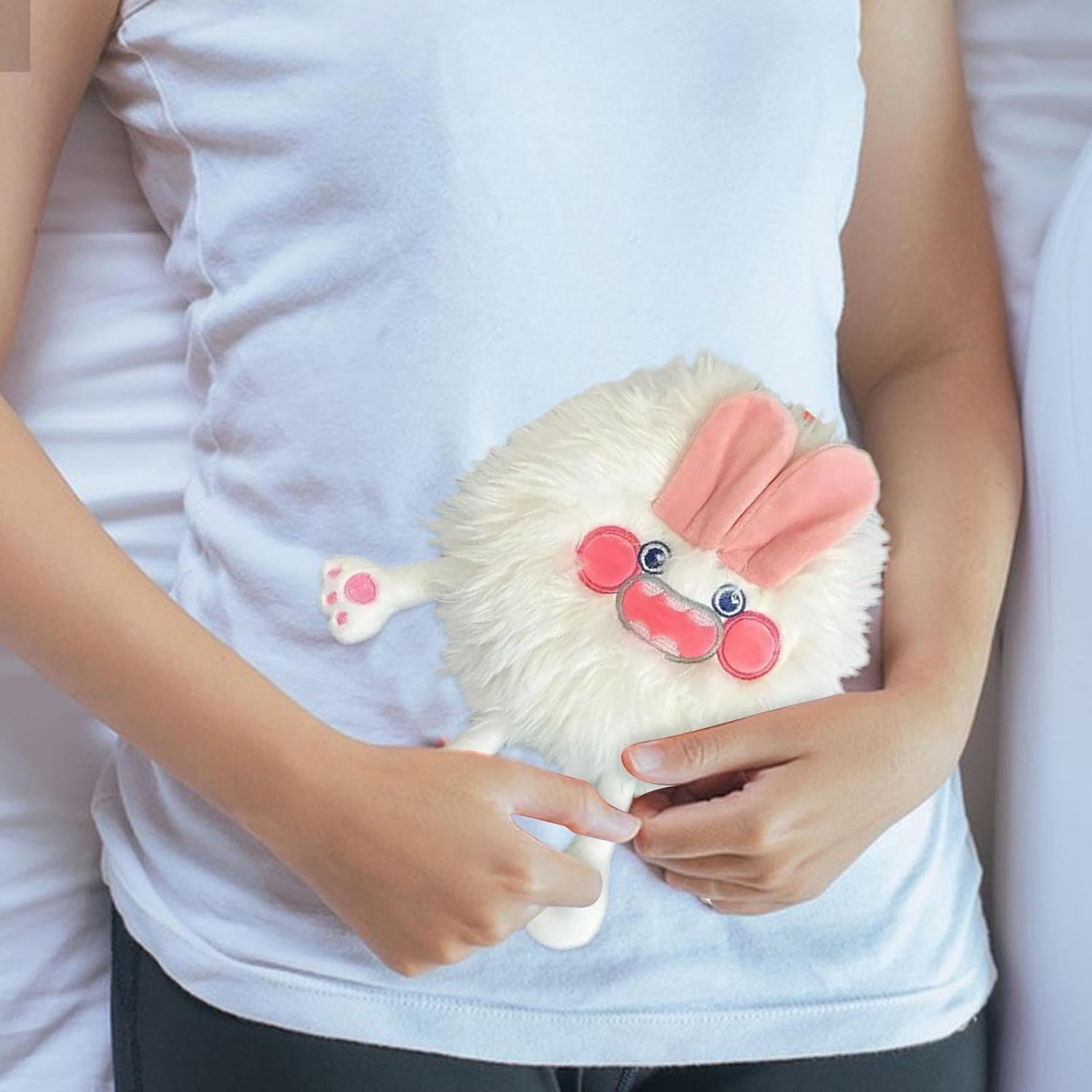 Rubber Hot Water Bottle - Cartoon Creature Design Hot Water Pouch,Leakproof Neck Warmer, Reusable Hand Warmer for Teen, Girls, Neck image number 5