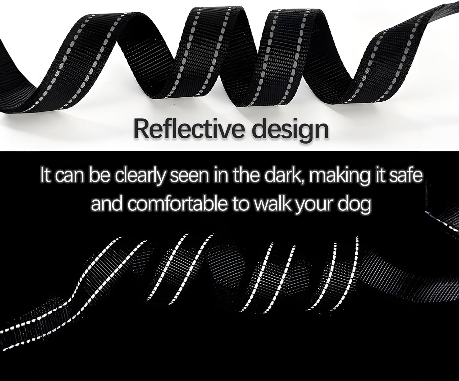 Dog Lead, Heavy Duty Dog Leash,1.5M X2.5CM Reflective Nylon Lead with Padded Handle, Dog Leash with D-Ring and Anti-Entanglement 360&deg; Rotating Hook for Small Medium and Large Dogs (Blue, 1.5 Meter) image number 6