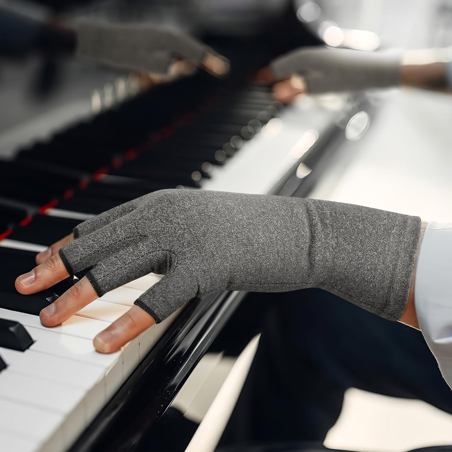 Duerer Arthritis Gloves Women Men, Carpal Tunnel, Rheumatiod, Tendonitis, Fingerless Hand Thumb Compression Gloves, image number 2