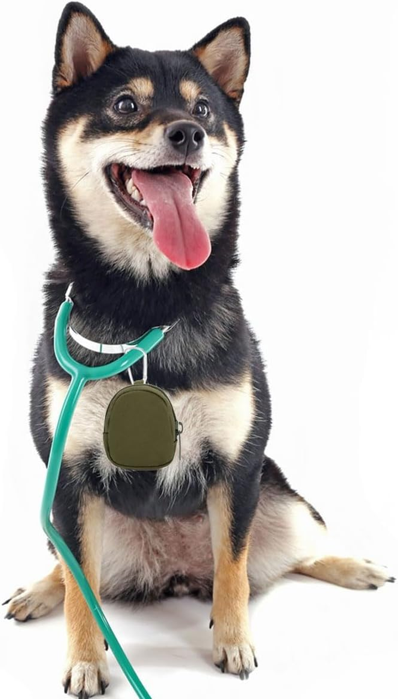 Mkemka Pack of 2 Coin Purse with Zip Purses Nylon Canvas Ring Bag Dog Treat Bag with Carabiner Key Bag image number 4