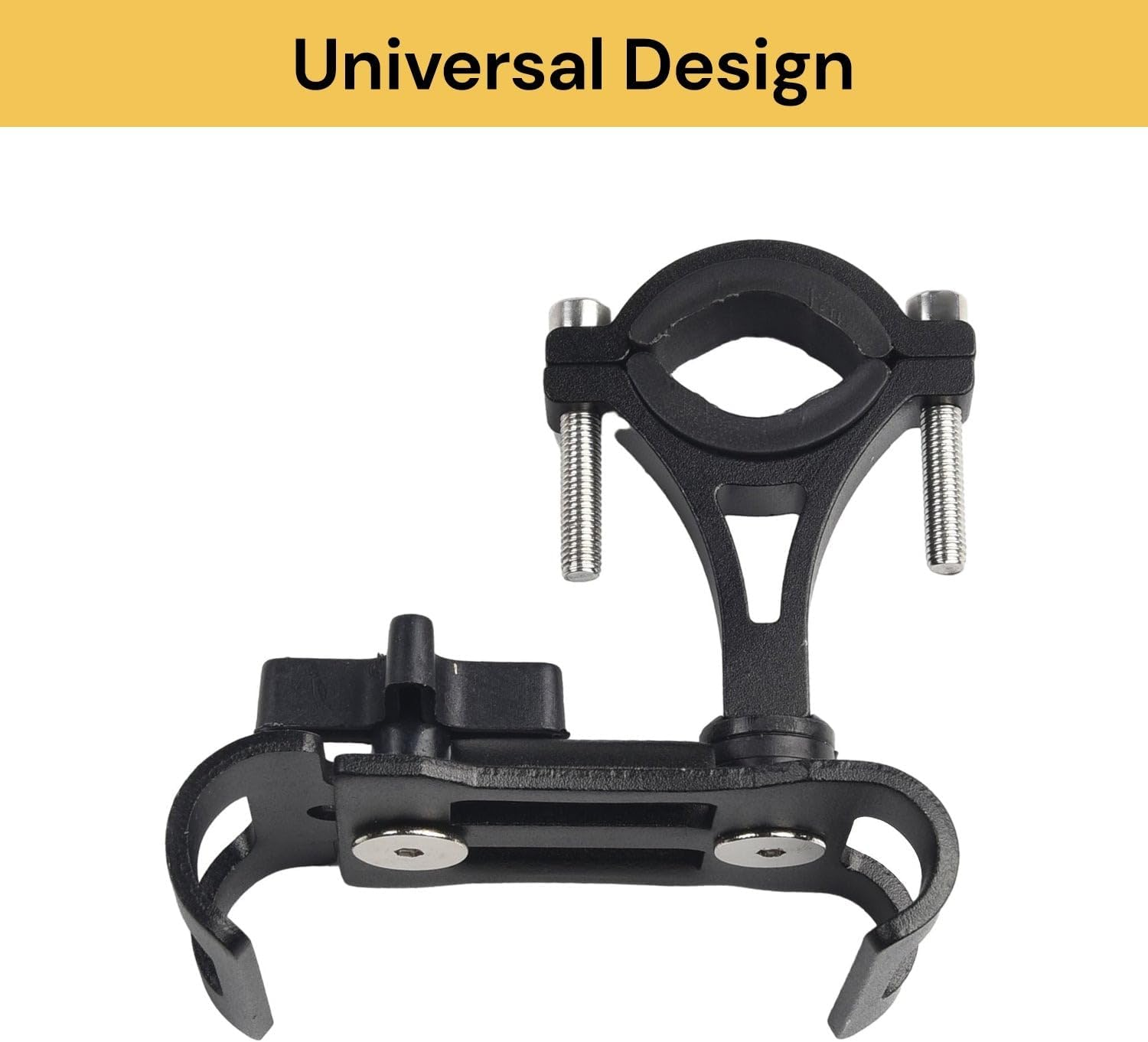 EZONEDEAL 360&deg; Rotate Aluminum Bike Handlebar Mobile Phone Holder Mount, Universal Bicycle Phone Mount for 3.5-6.5 Inch Devices, Fits 20-38Mm Handlebar Mounted Cell Phone Holder for Bike (Black) - Black image number 2