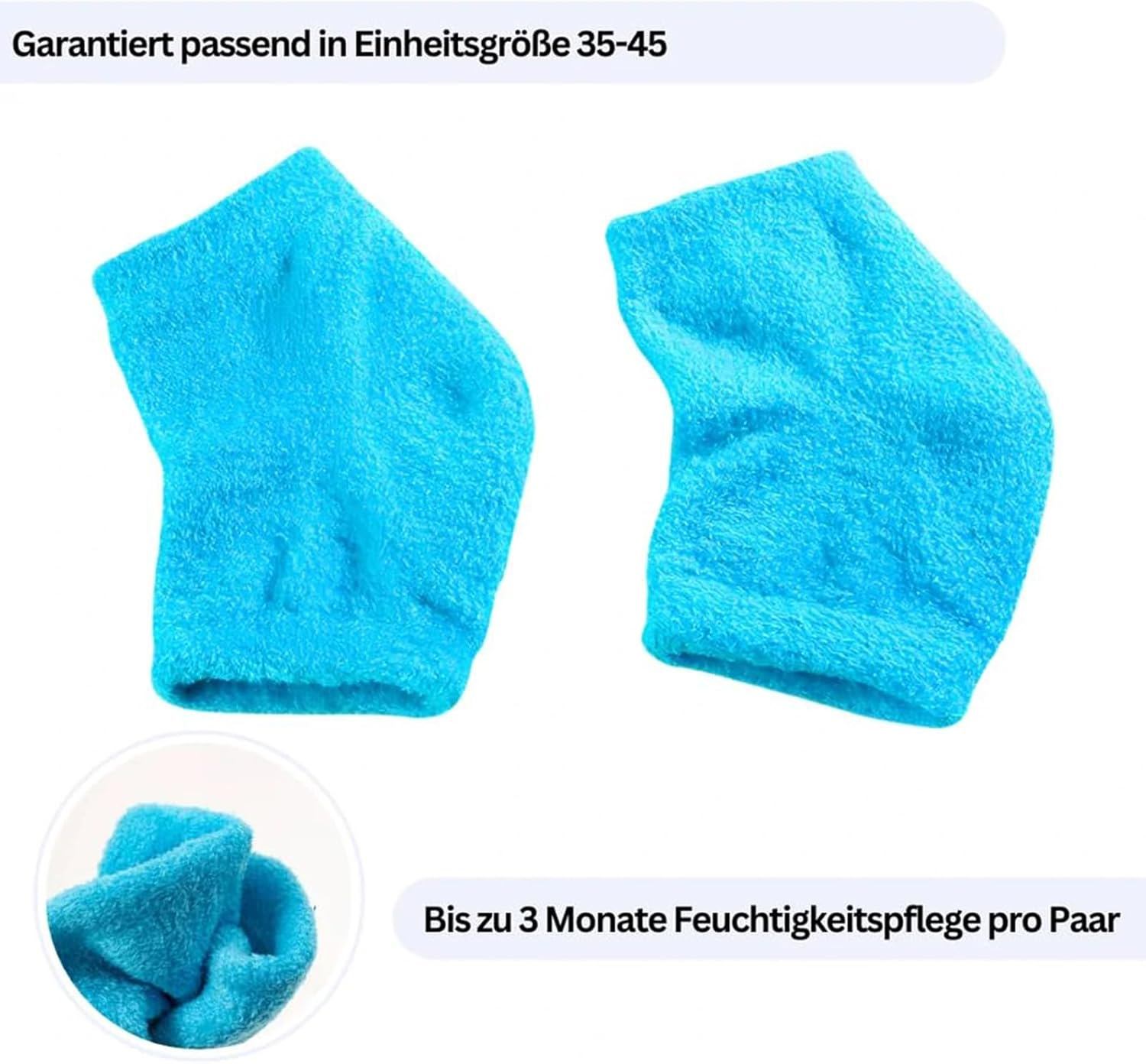 Gel Heel Socks, 2X Soft Heel Socks, Warm Heel Support Pack Wrap for Foot, Moisturizing Fuzzy Sleep Socks for Dry Heels Overnight image number 6