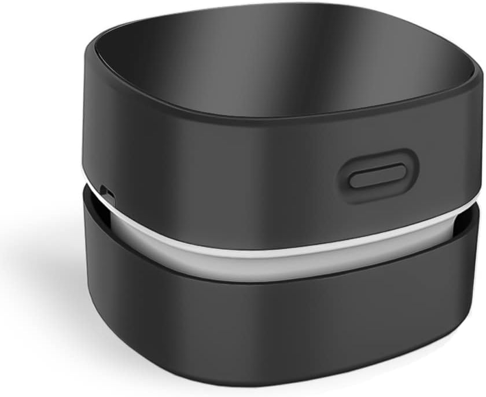 ODISTAR Desktop Vacuum Cleaner,Mini Table Dust Sweeper Energy Saving,High Endurance up to 400 Mins,Cordless&360&ordm; Rotatable Design for Cleaning Hairs,Crumbs,Computer Keyboard (Black Charging)