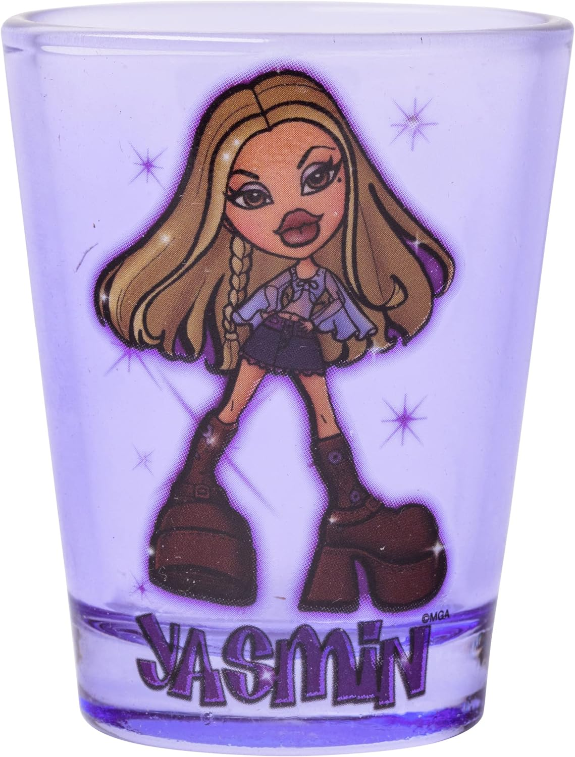 Silver Buffalo Bratz Airbrush Sparkle 4-Pack Mini Glass Set, 1.5 Ounces image number 6