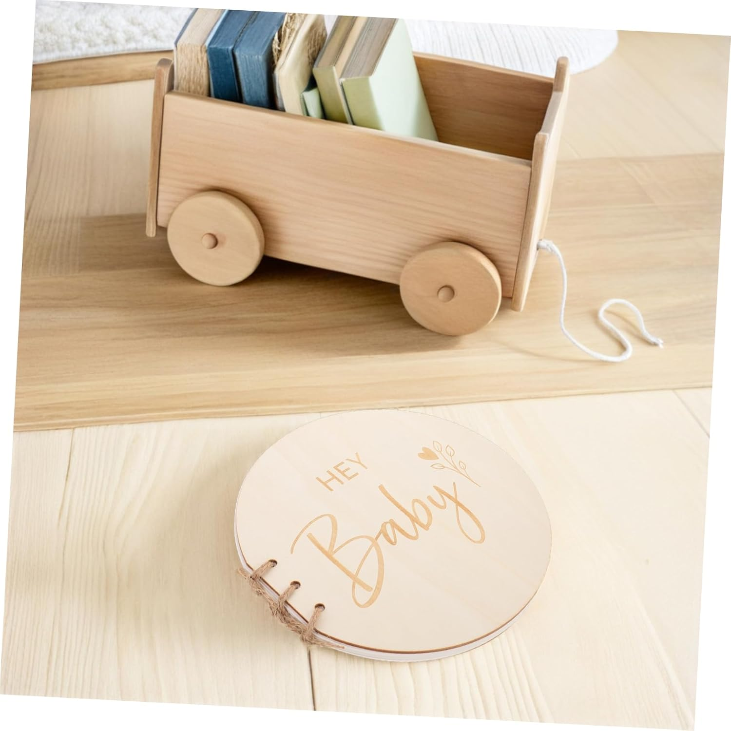 Wooden Shower Guest Book with Rustic Cover Elegant Keepsake Memory Album for Newborns and First Birthdays Thoughtful Sign in Journal for Boys image number 3