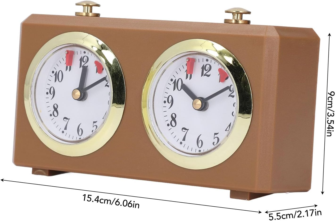 Retro Analog Chess Clock Timer, No Battery Required Mechanical Chess Clock Game Timer, Professional Mechanical Analog Chess Clock for Chinese Chess, International Chess (Tan) image number 1