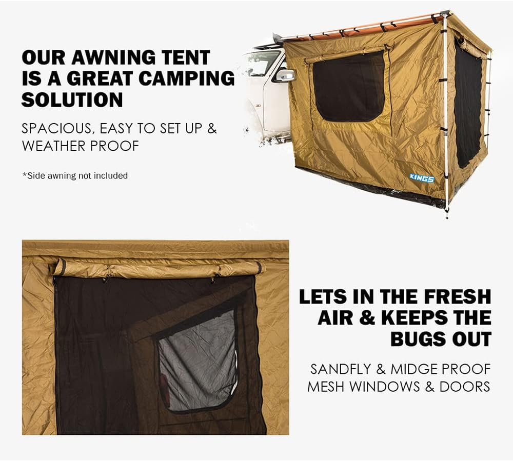 Adventure Kings 2M X 2.5M Awning Tent Camping Shade Waterproof Enclosed Floor image number 1