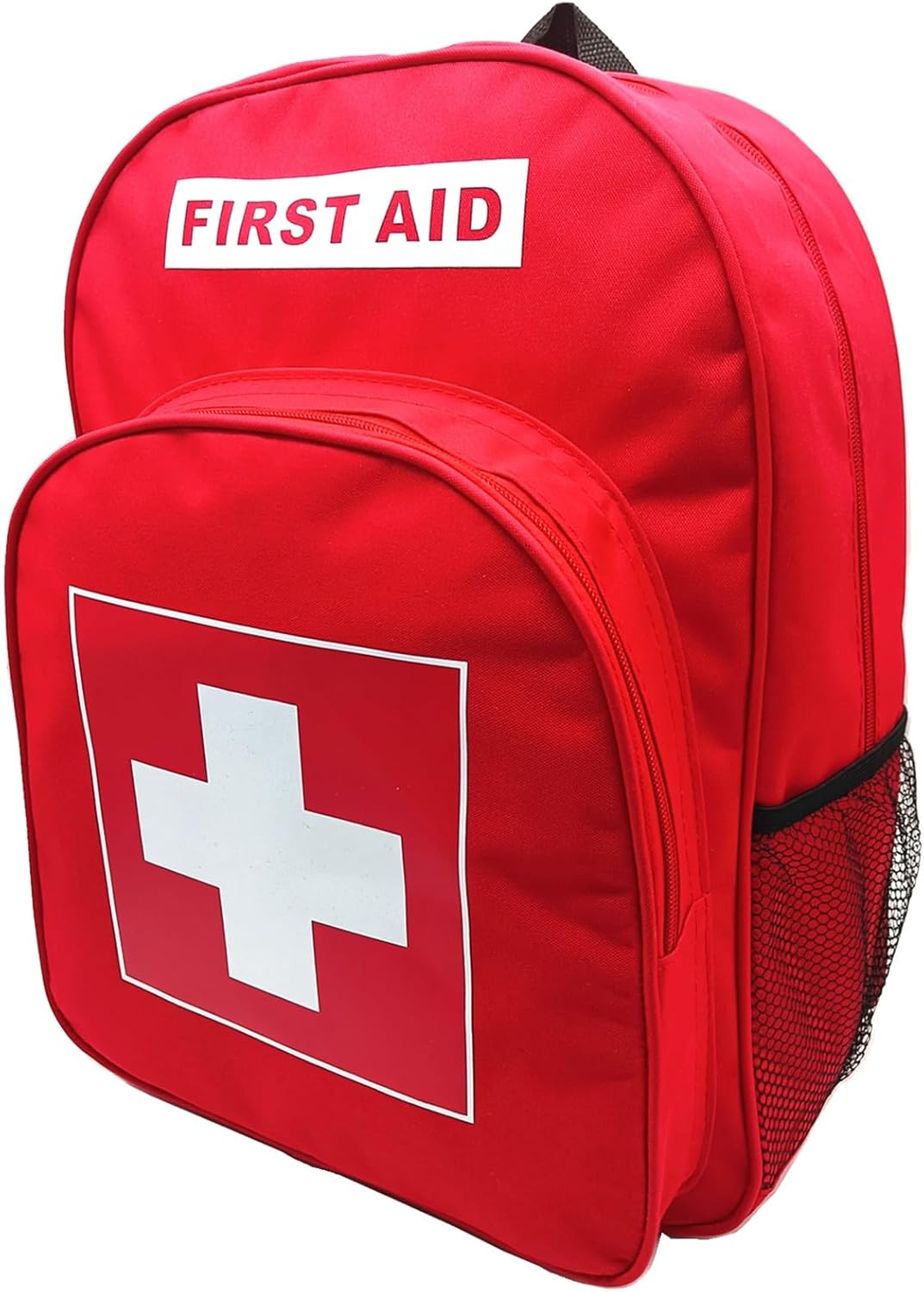 Jipemtra Red Emergency Bag First Aid Backpack Empty Medical First Aid Bag Treatment First Responder Trauma Bags for Riding Office Hiking Paramedics Outdoor Travel Camping Pet Dog Cat Daycare (Red) - Pink image number 4