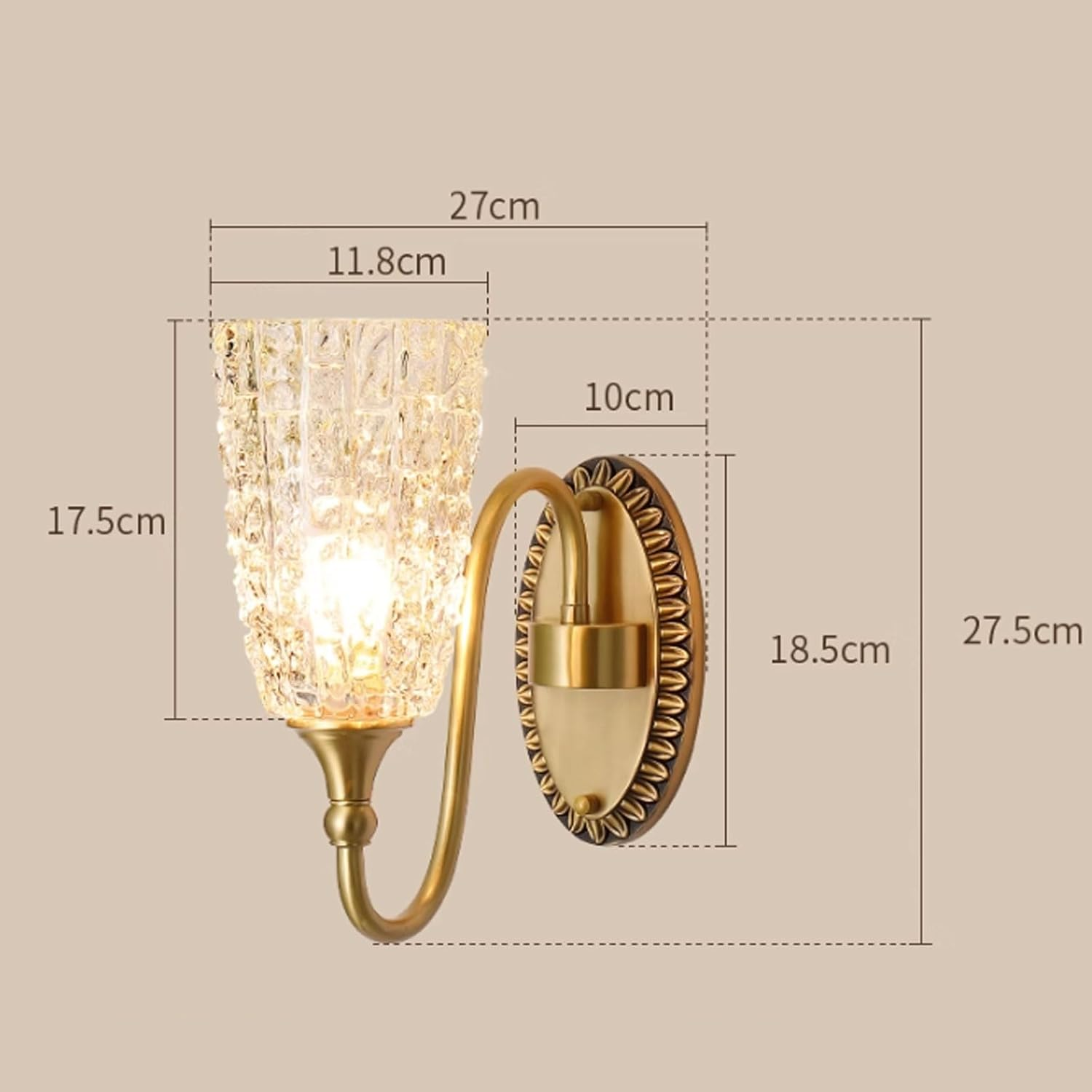 Wall Mount Sconces Wall Lamp with Water Glass Wall Lamp Retro Bathroom Lighting Fixtures Suitable for Bedroom Living Room Wall Lighting image number 2