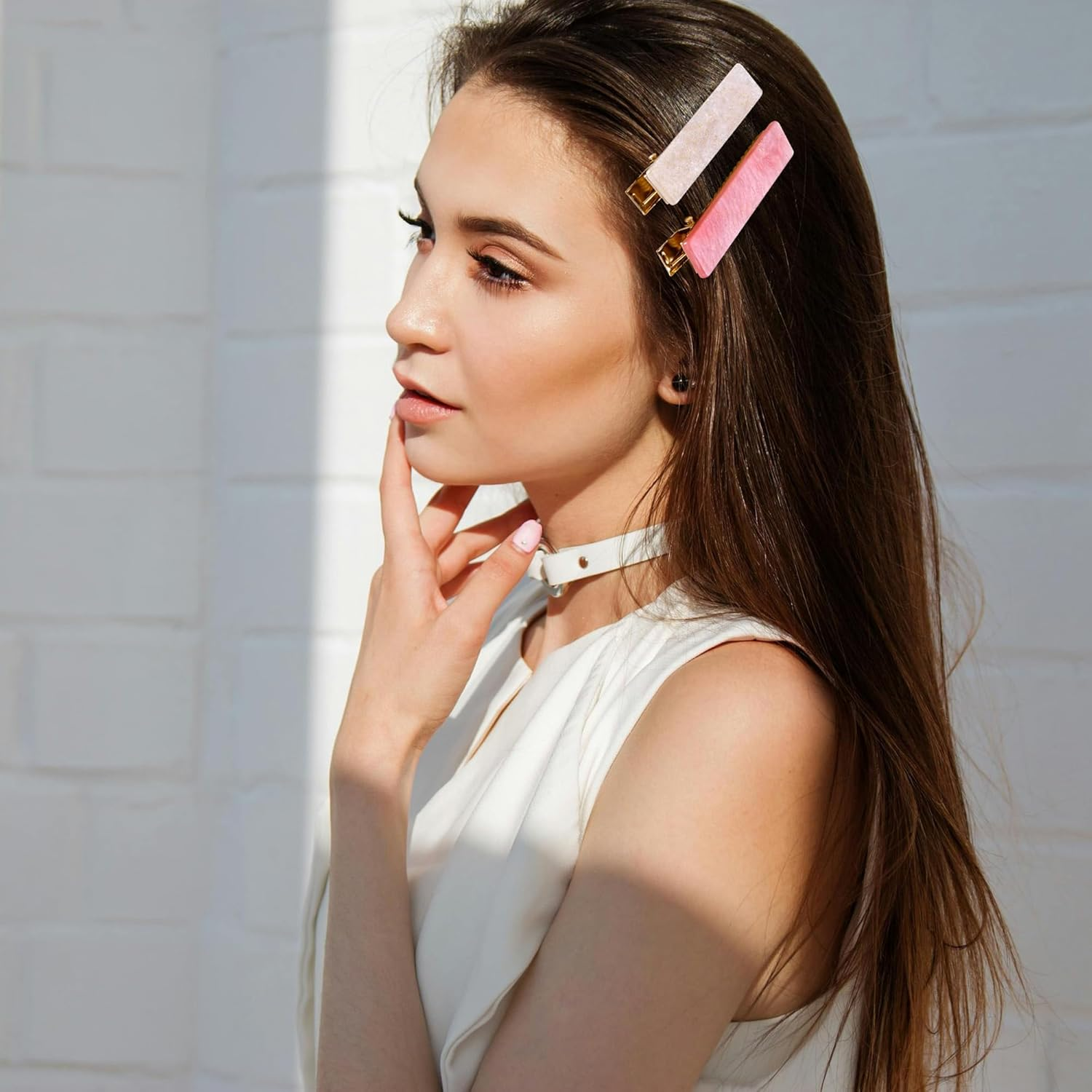 Cptots 12 PCS Acrylic Resin Alligator Barrettes for Women Small Cute Clips for Thick Thin Hair Fashion Decorative Accessories,Sparkling Multicolor image number 2