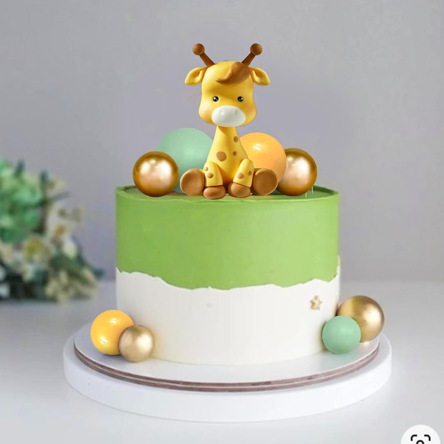 Giraffe Cake Topper,Forest Animals Cake Decorations, Birthday Cake Decoration, Safari Cake Decoration for Wild Animals Themed Birthday Party Supplies. image number 4