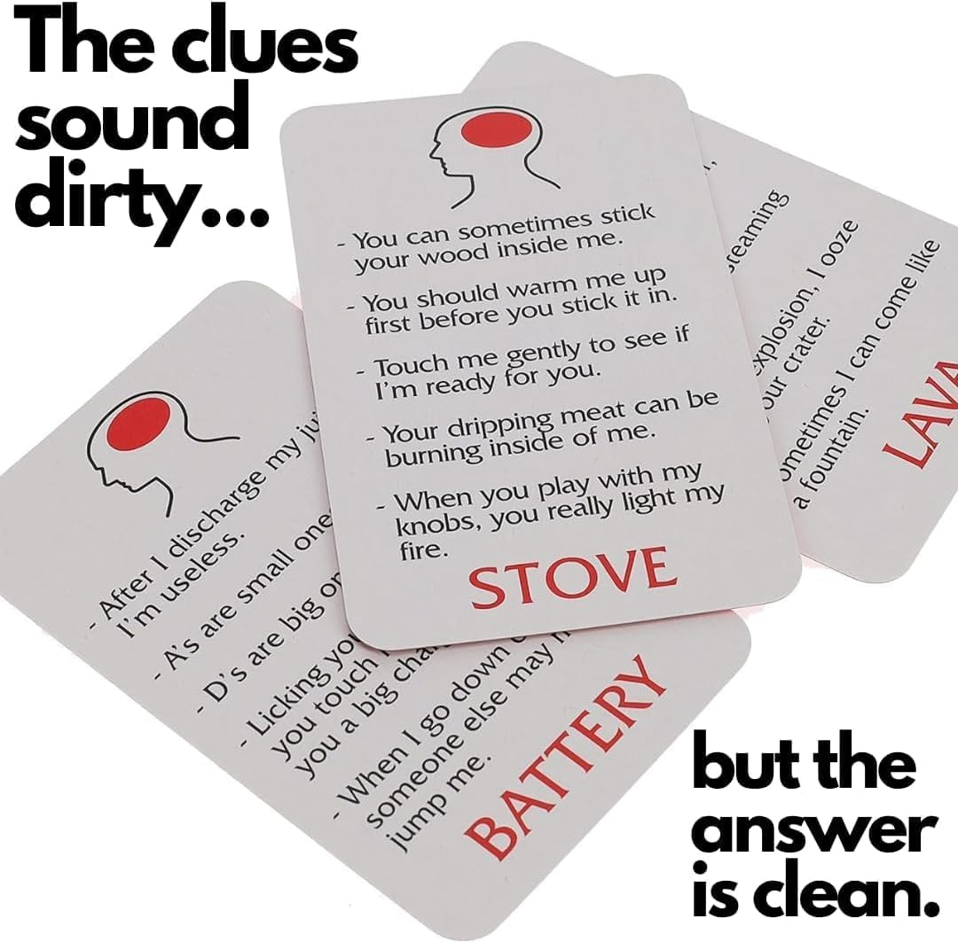 Dirty Minds Card Adult Party/Of Naughty Clues. Excited & Exhausted, Sex Romantic Game for Couples with 50 Cards image number 3