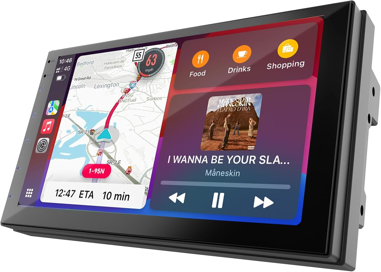 Wireless Carplay Screen for Car & Android Auto Head Unit - Touchscreen 7 Inch Double Din Car Stereo with Backup Camera for All Cars (2+32GB NO Camera) image number 2