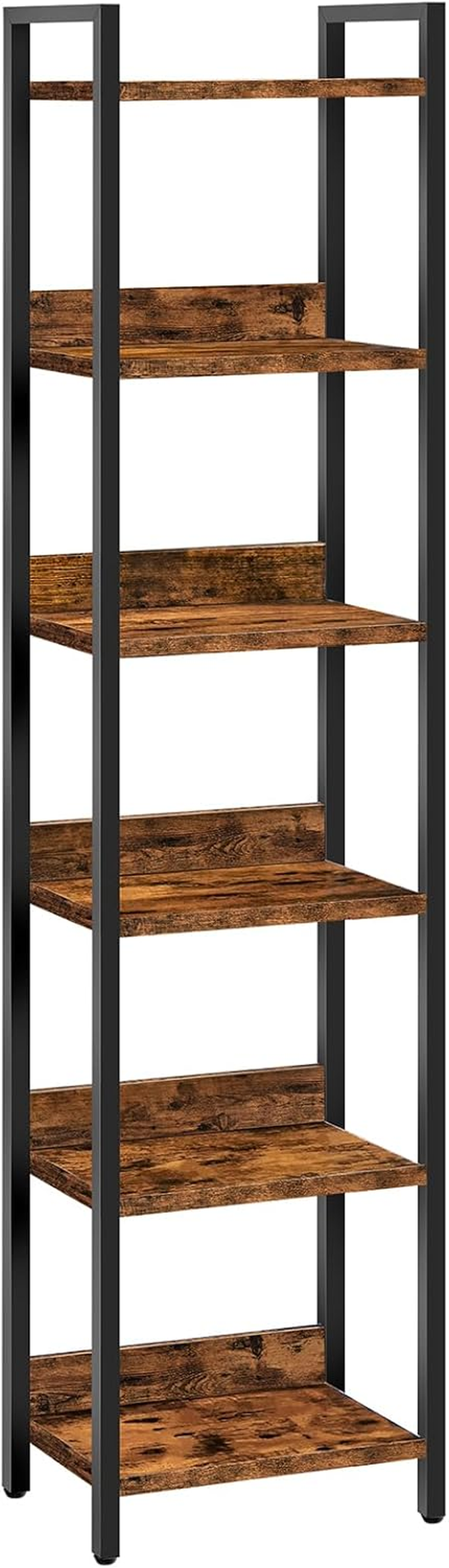 MAHANCRIS Bookshelf, 5-Tier Bookcase, Standing Book Shelf for Small Space, Storage Shelf Organizer, for Living Room, Bedroom, Study, Balcony, Black BKHB5501