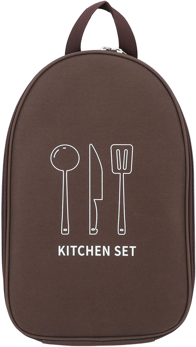 Camping Cooking Utensils Bag, Waterproof Oxford Travel Organizer Grill Accessories Bag, Compact Portable Storage Pouch for BBQ Camp Cookware Kitchen Accessories image number 6