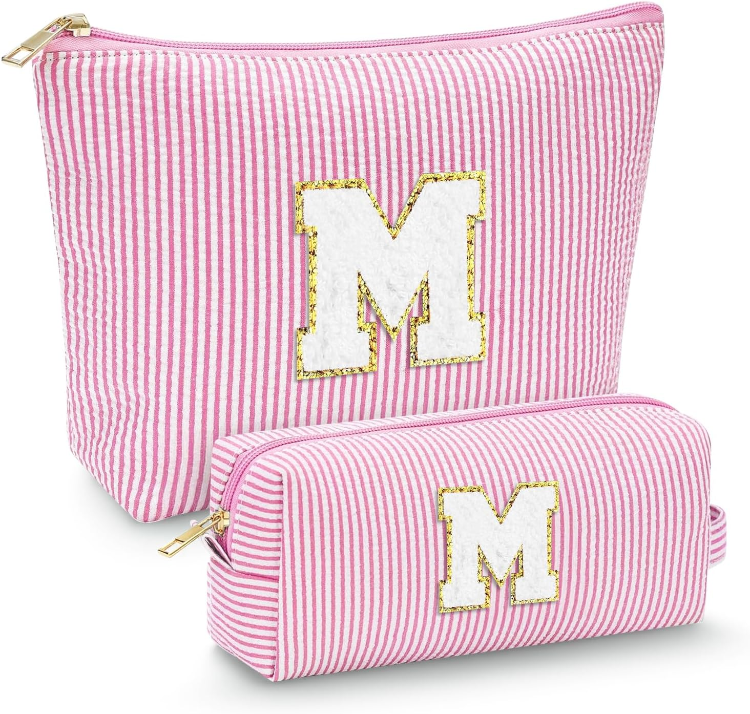 LIAN Makeup Bag Set Initial Cosmetic Bags Travel Toiletry Bags for Women Teen Girls Friend Birthday Gifts Personalized Gifts(Pink-M) image number 5