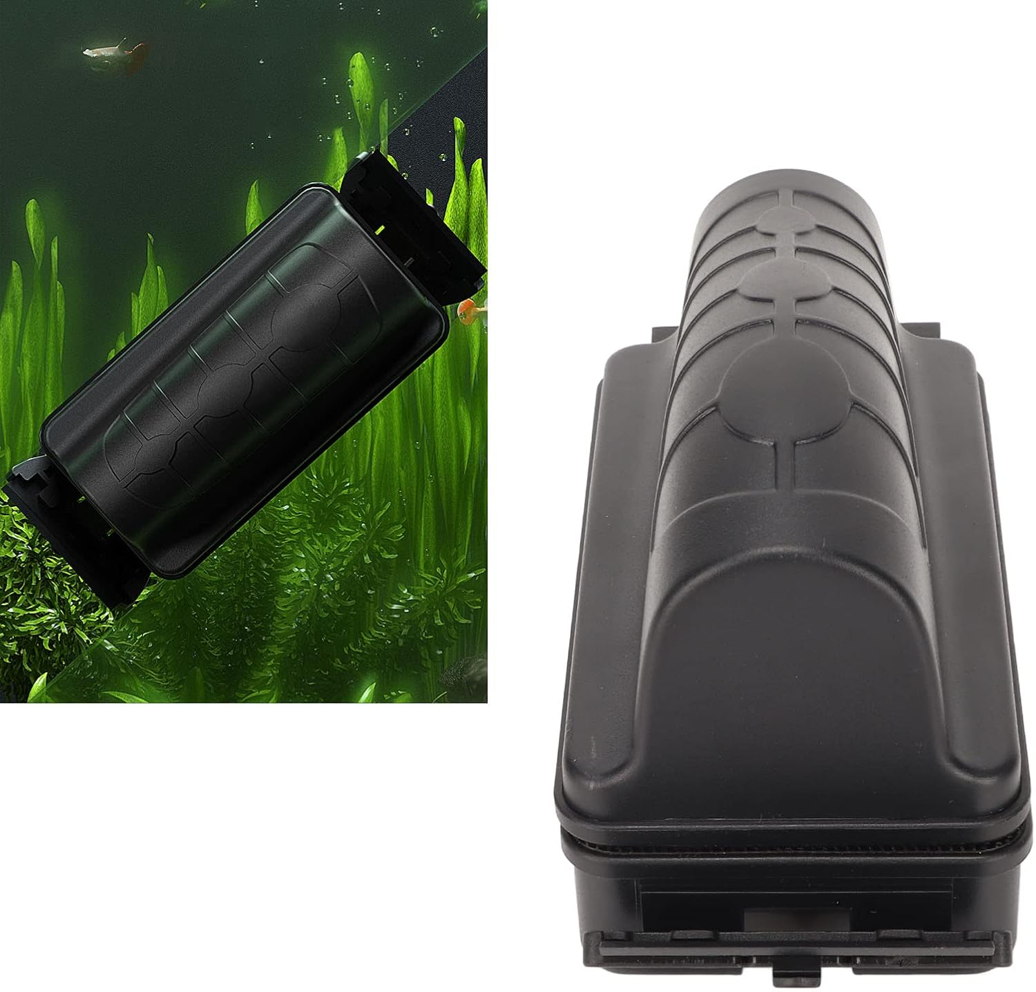 Magnetic Aquarium Glass Brush Frosted Magnetic Freestanding Aquarium Cleaner Deep Cleaning Algae Remover (Black)