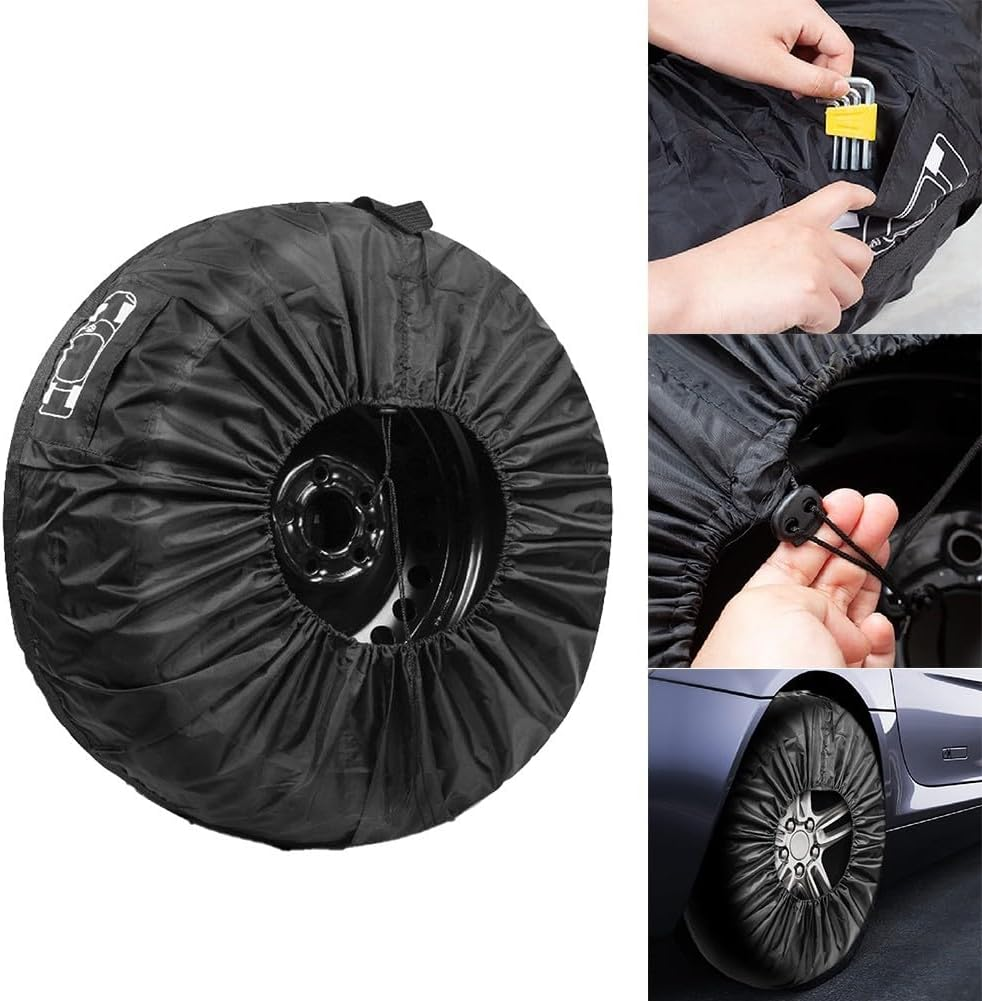 Easy to Carry Protective Cover for Car Spare Wheels Compatible with 13-18 Inch Sizes image number 5