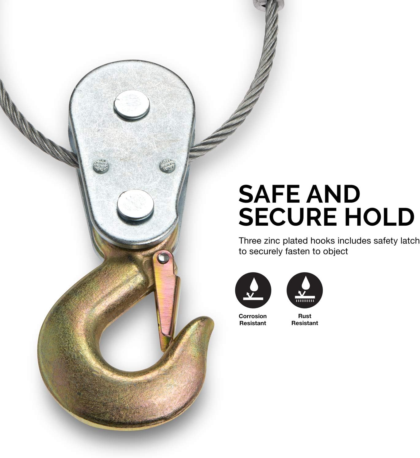 NEIKO 02256A Come along Winch, 5-Ton (10,000 Lbs) Pulling Capacity, 10Ft, 3 Hook, Heavy Duty Power Cable Come along Tool with Dual Gears, Hand Winch Cable, Automotive Hoist Winch Puller, Recovery Gear image number 1