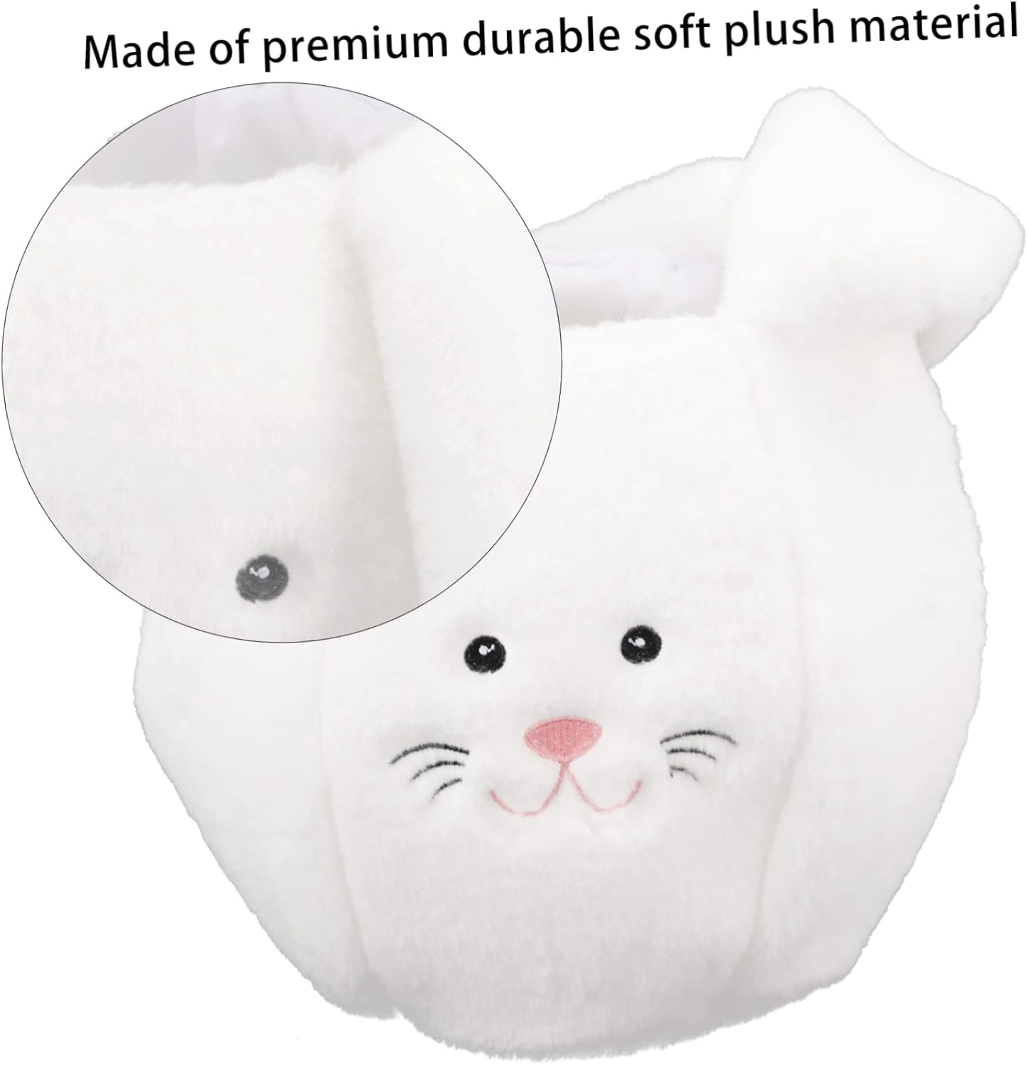 Festive Easter Bunny Basket Creative Candy Container for Easter Supplies Plush Material for Home Decoration White image number 3