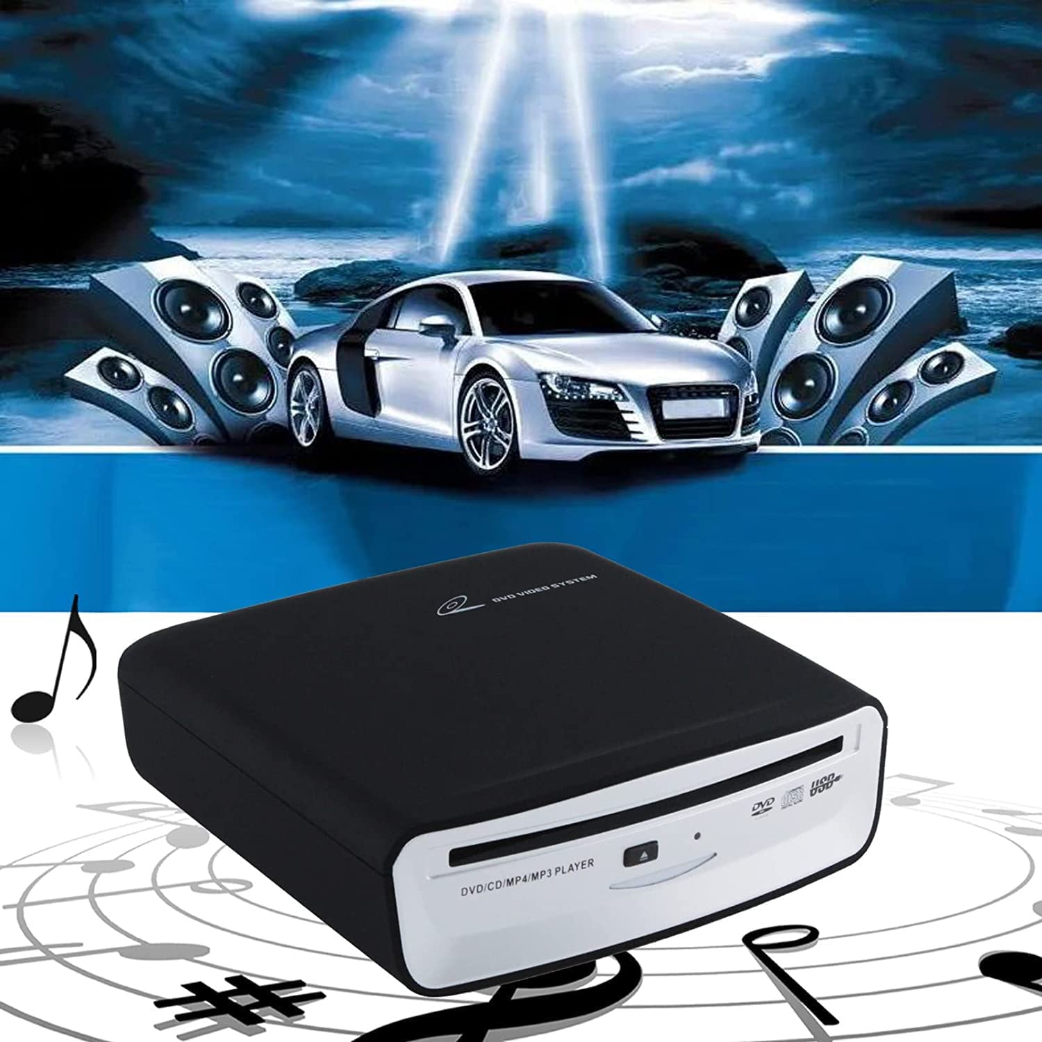 External Car Universal CD Player with USB for Android Navigation - Plug and Play (Android Version 4.4 and Above)