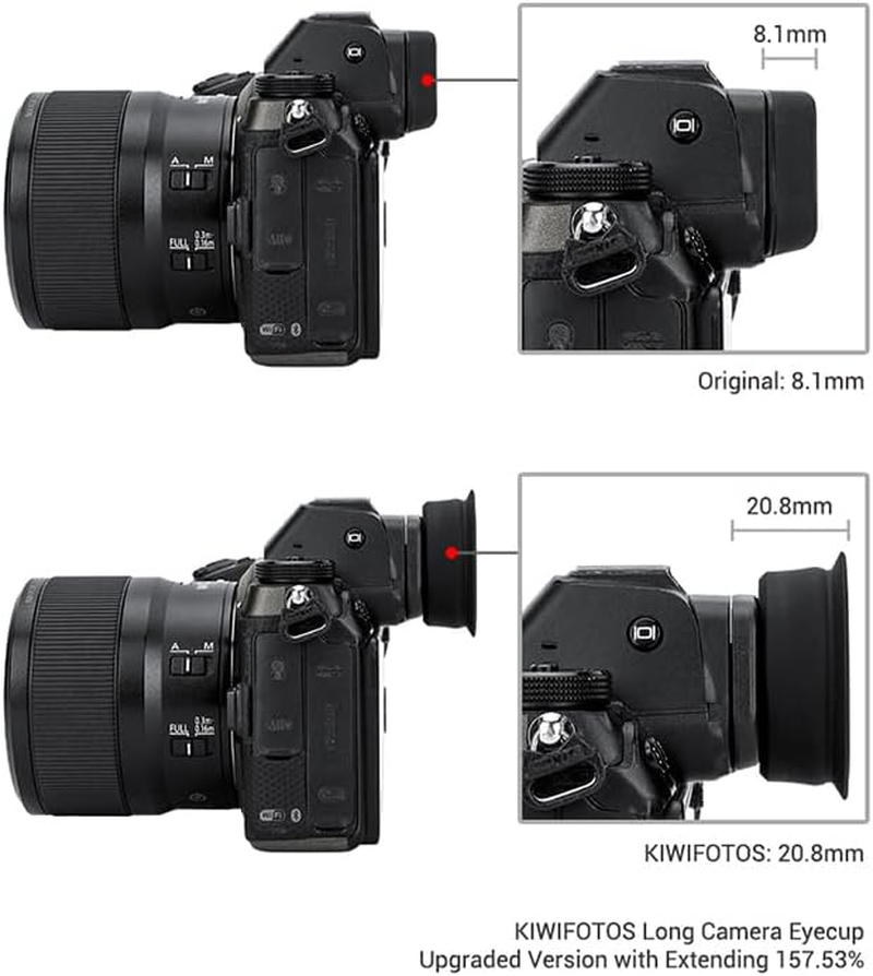 Extended round Z6III Z7II Z6II DK-29 Eyecup, Upgraded Soft Silicon Eye Cup Viewfinder Eyepiece Eyeshade Cover Designed for Nikon Z6 III Z7 II Z6 II Z7 Z6 Z5 Camera, Replaces Nikon DK-29 Rubber Eyecup image number 5