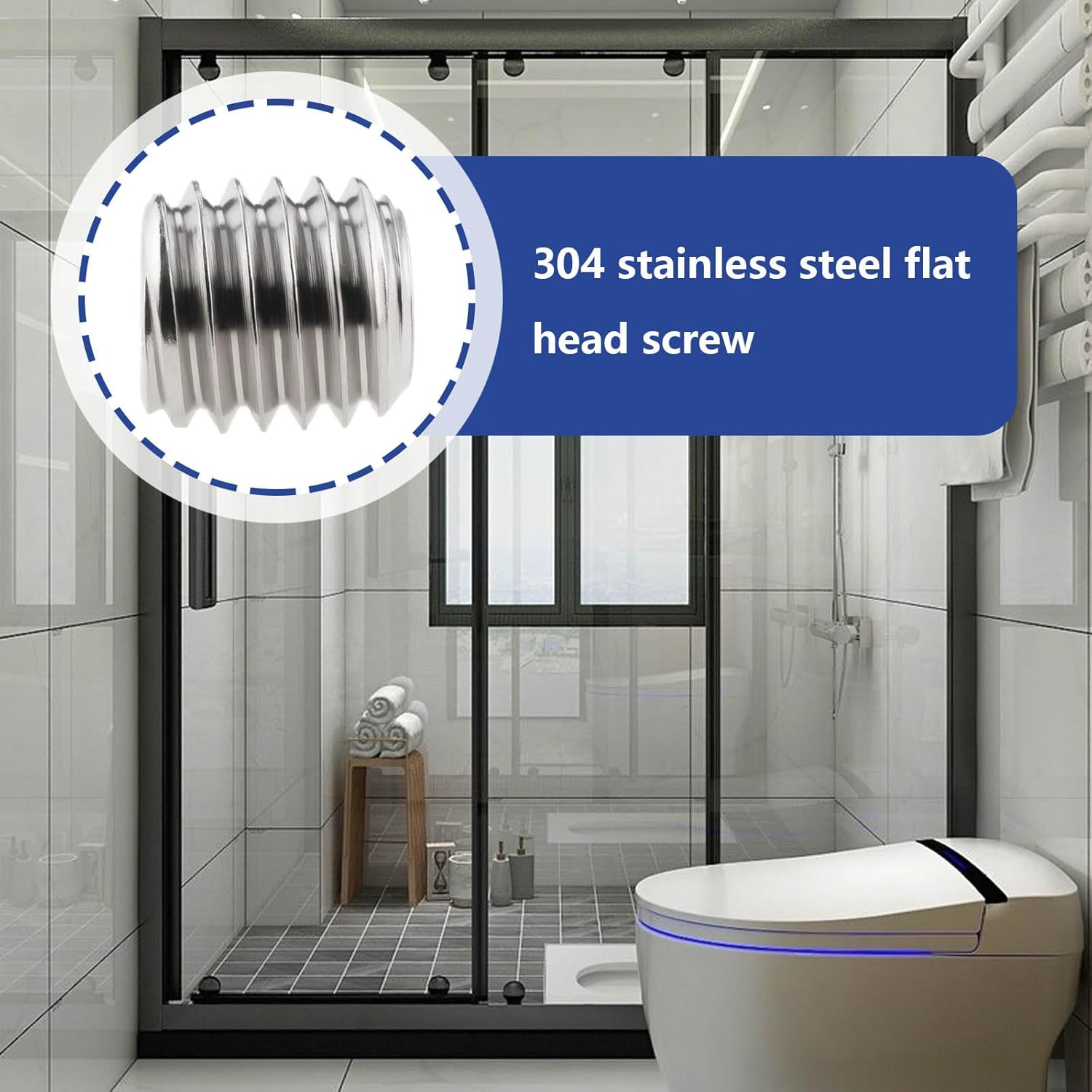 20Pcs 304 Stainless Steel Hexagon Socket Head Cap Screws Set M3 M4 M5 M6 M8 Hex Bolt for Toilet Roll Holder Grub Screws Silver