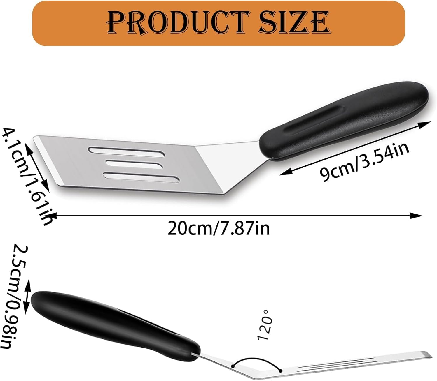 Mini Stainless Steel Spatulas Set, 2 Pieces Mini Spatula Small Metal Spatula with Non-Slip Handle,Stainless Steel Small Spatula Brownie Spatulas for Kitchen, Desserts image number 2