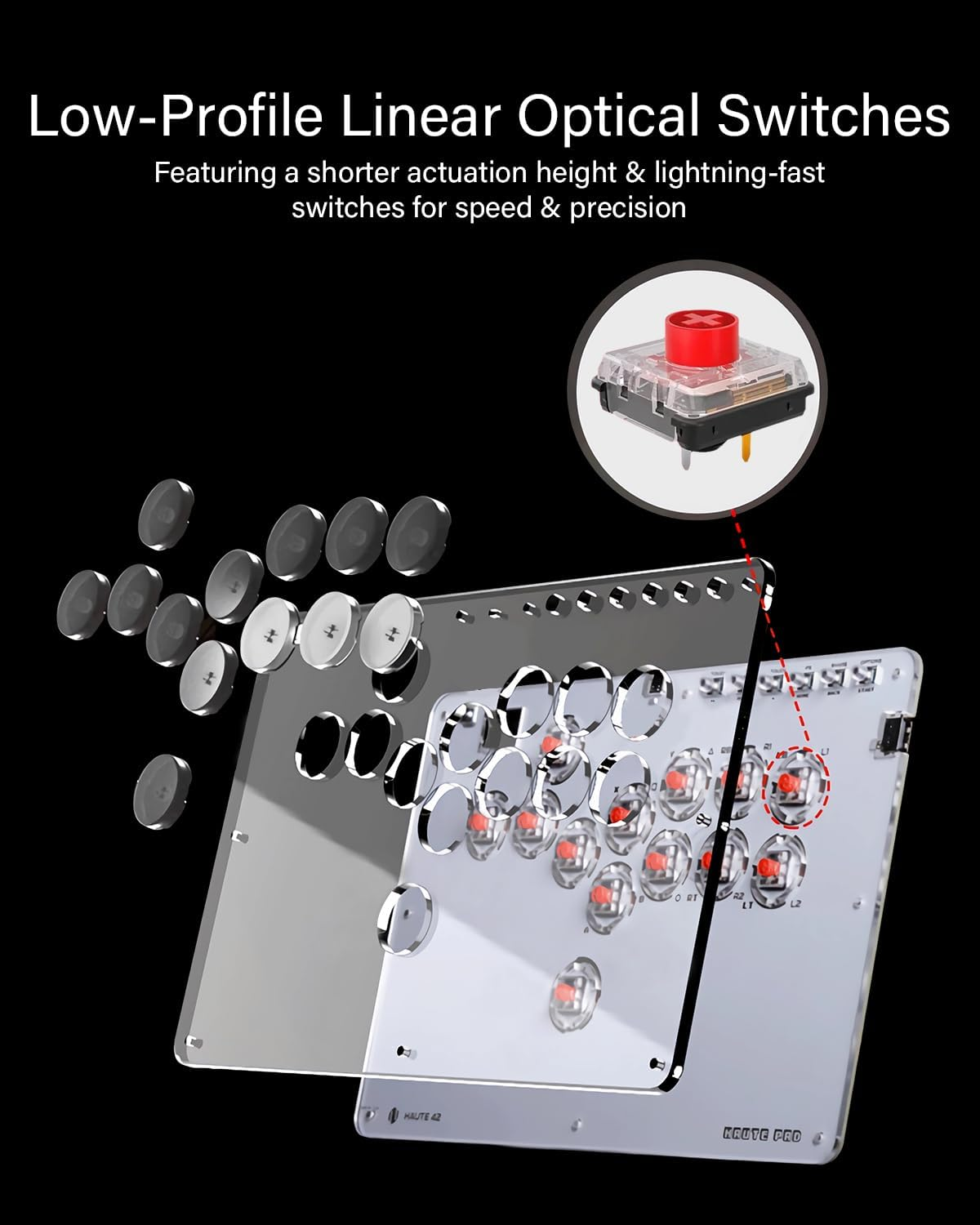 Jzw-Shop Arcade Stick T13, All-Button Arcade Controller for Switch/Pc/Ps4/Ps3 /Steam Deck, Slim Arcade Fight Stick Game Keyboard with Turbo & Custom RGB, Supports Hot-Swap & SOCD - R16Black image number 7