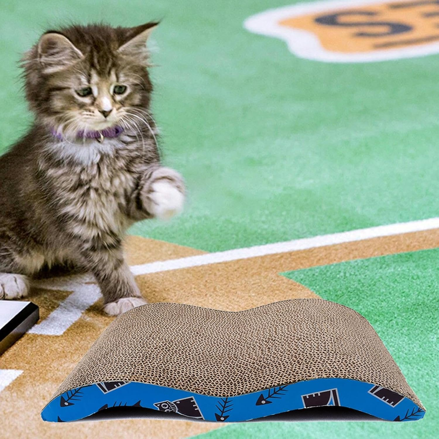 Cat Scratch Pad, Cat Scratcher Lounge Bed, Cat Scratching Board, round Cat Scratching Board, Cat Scratching Cardboard, Durable Cat Toy Ball Track for Furniture Protection, Supports Pet Behaviors