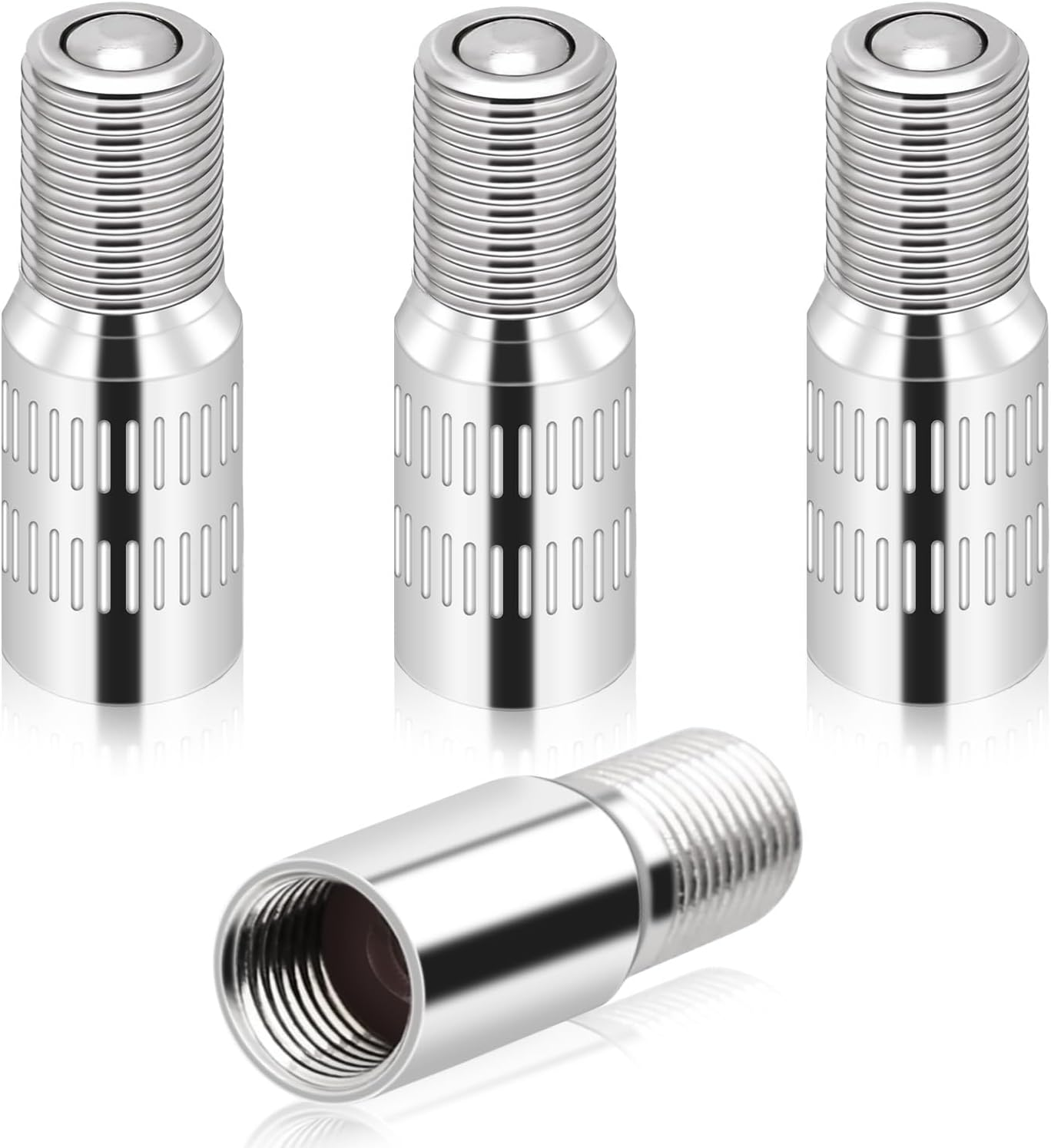 4 Pcs Tyre Valve Extension - Tire Valve Extenders Brass Tire Stem Extension Wheel Tire Cap Extender Adapter for Car Motorcycle Truck