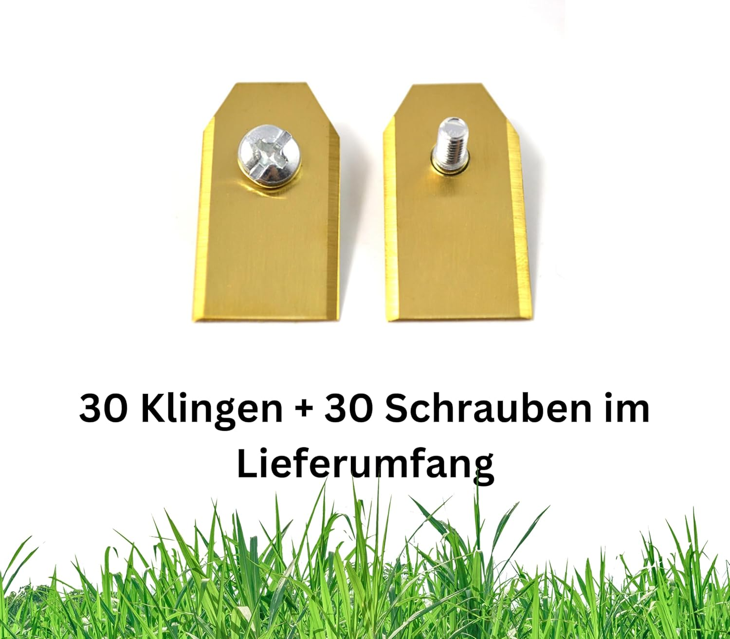 30 X Replacement Blades + Screws, Replacement Blades Compatible with Segway Navimow Robotic Lawnmower for Long, Sharp Cut (Set of 30 Blades) - Titanium Carbit Coated image number 5