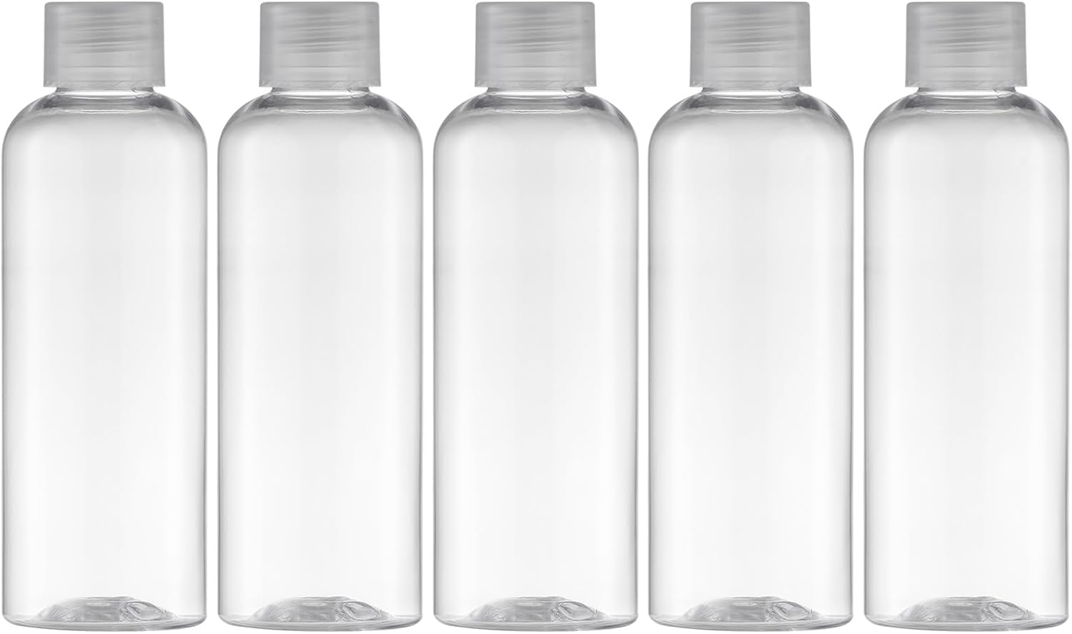 Tekson Travel Size Bottles 3.4 Oz, Travel Mouthwash Bottle, Refillable Containers for Cosmetic with Screw Cap for Travel Essentials (100Ml, Clear), Black