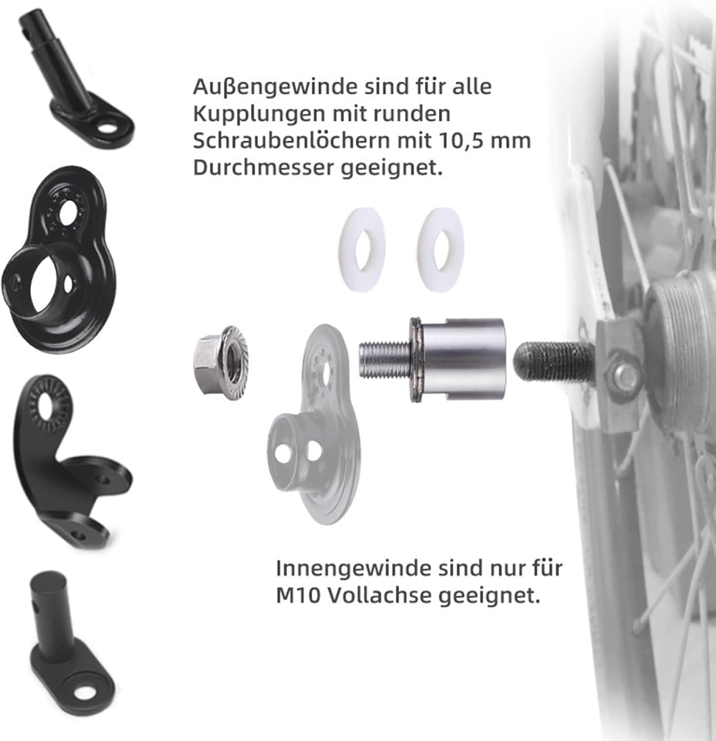 Hitch Connector Trailers, Kid Pet Trailer Hitch, High Quaality Bicycle Trailer Hitch Adapter with Stainless Steel, Coupler Bicycle Adapter, Trailer Attachment Hitch Connector for Child Cargo Pet image number 5